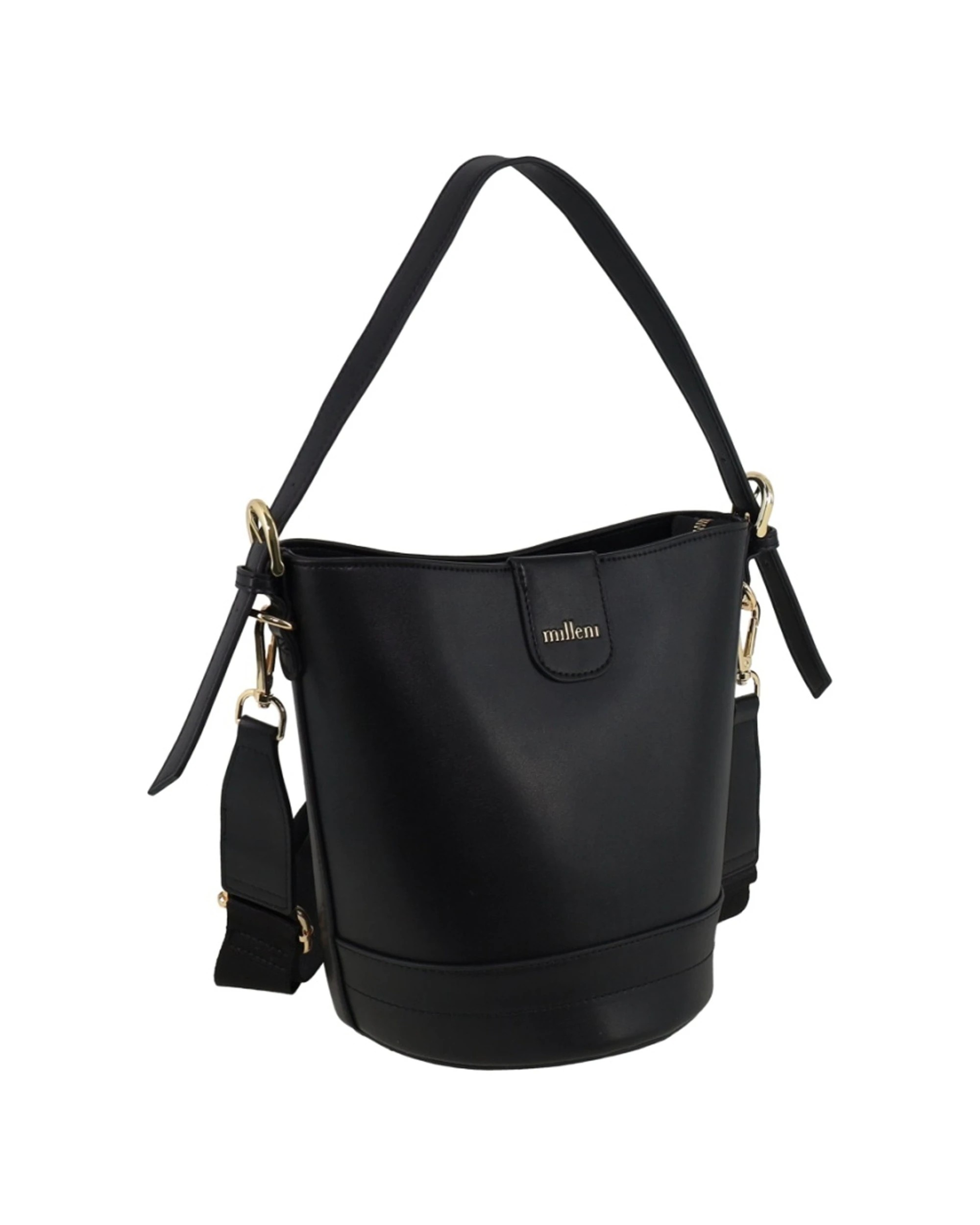 2 Milleni Women's Handbag Vegan Leather Lightweight Bucket Crossbody Bag - Black, 2 of 6