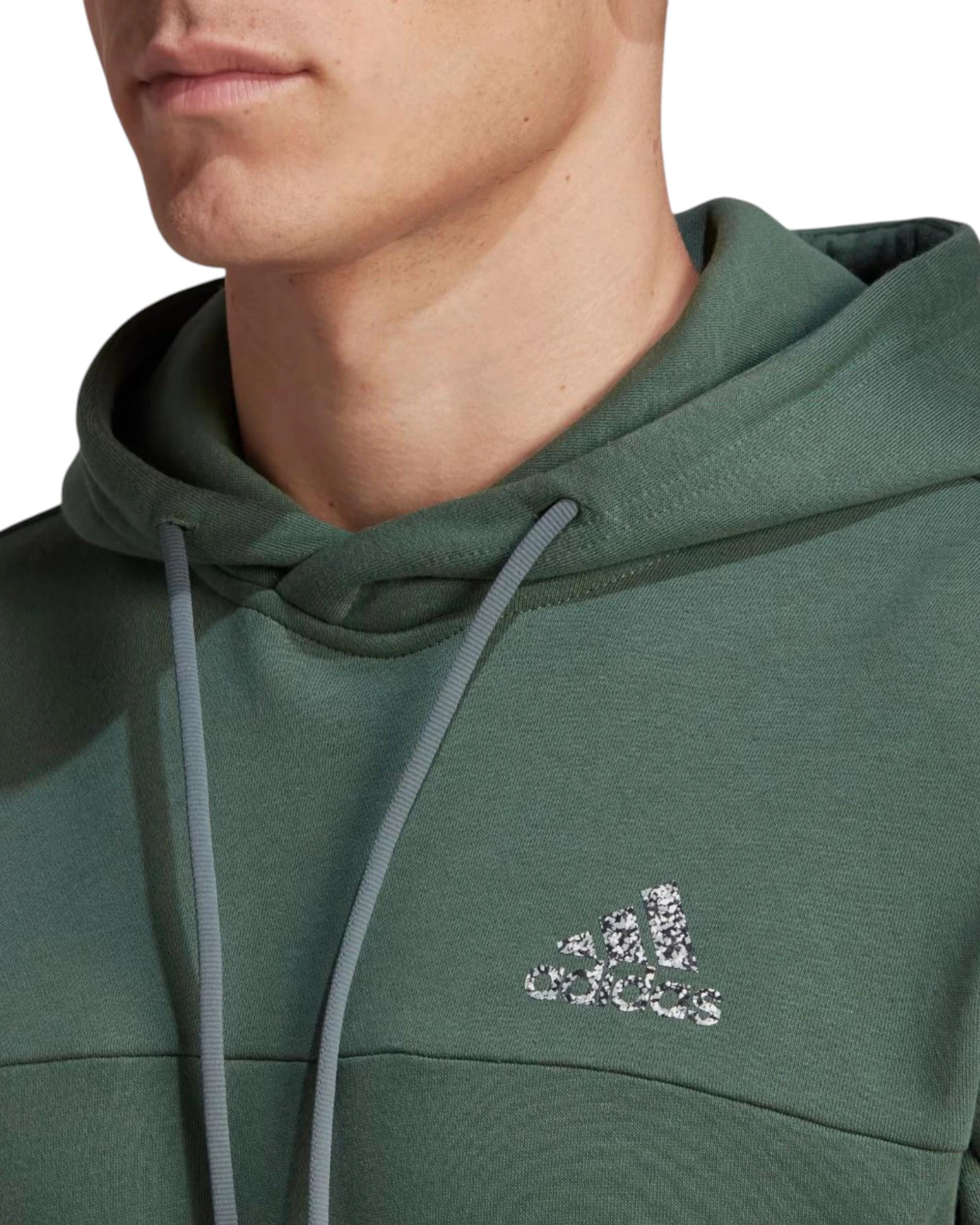 2 Adidas Mens Stadium Fleece Badge of Sport Green Hoodie GREEN, 2 of 5