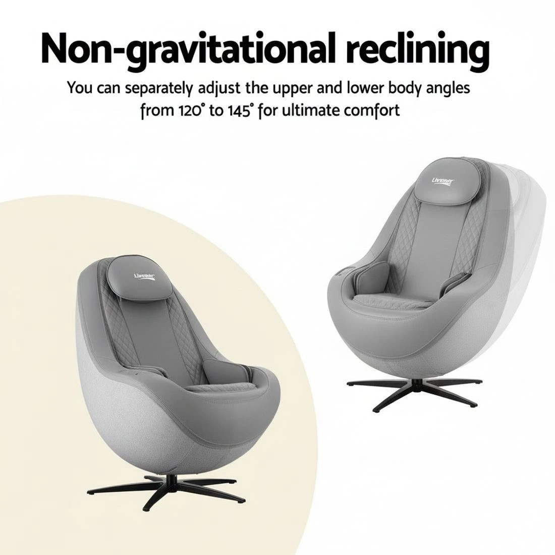 6 Livemor Massage Chair Electric Recliner Home Massager 3D ROLI - Grey, 6 of 9