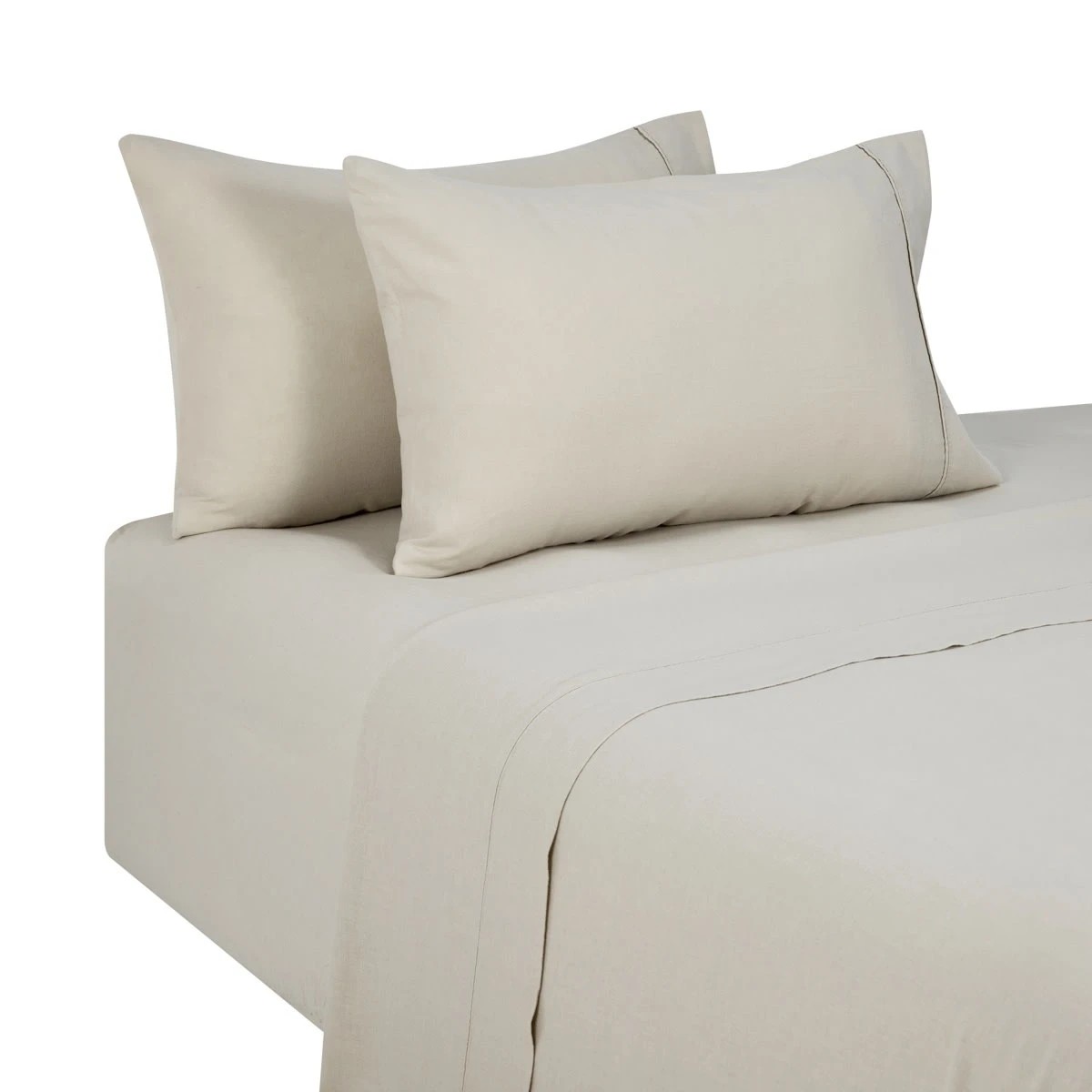 5 Cotton Linen Sheet Set - Queen Bed, Natural, 5 of 7