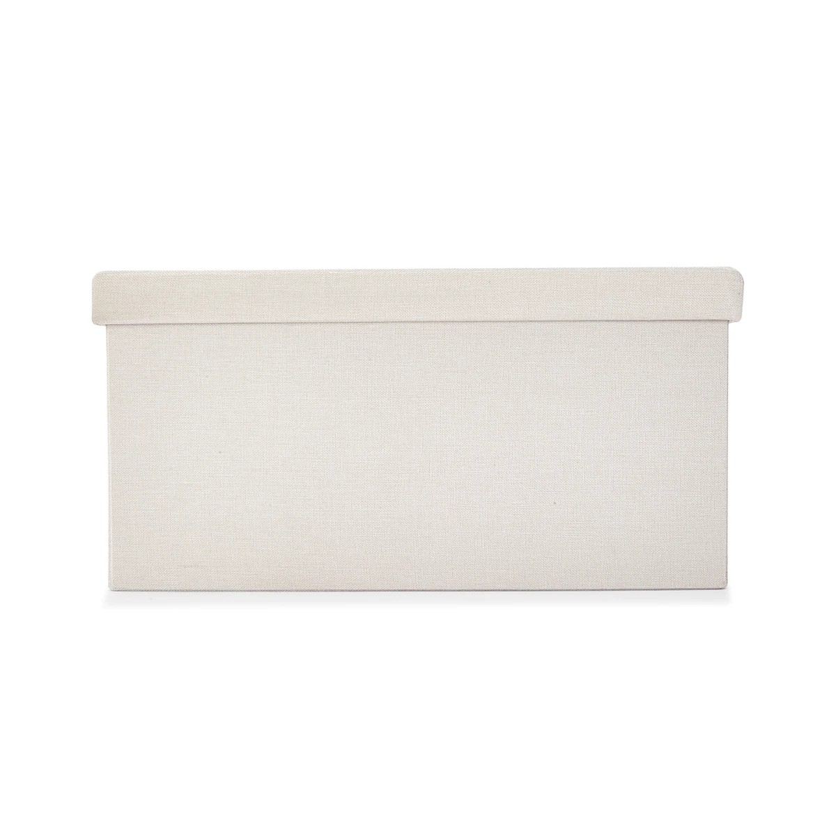 4 Linen Look Storage Ottoman - Beige, 4 of 10