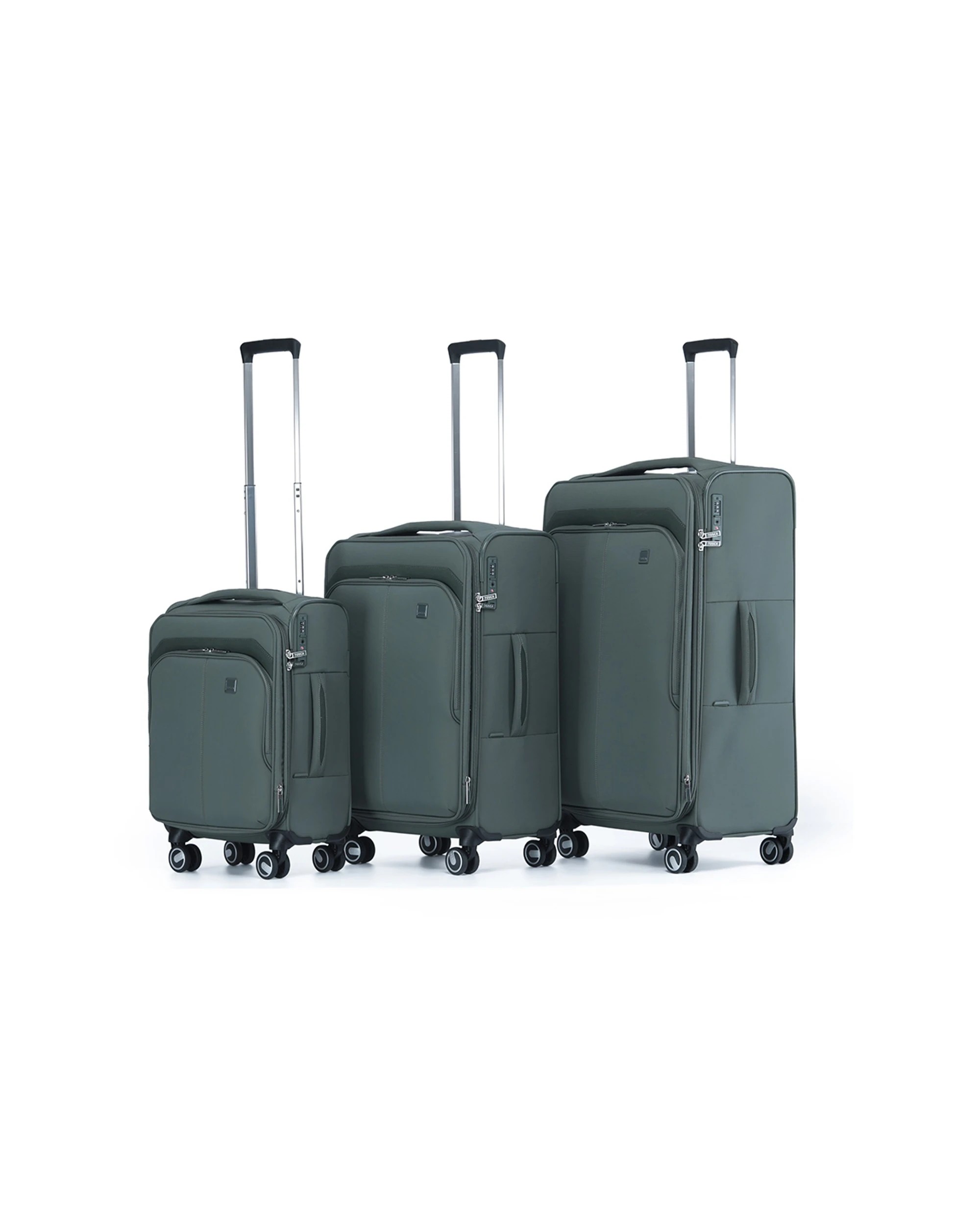 1 Tosca 3pc Grange Lockable Trolley Travel Suitcase Luggage Set Expandable Cypress - Green, 1 of 4