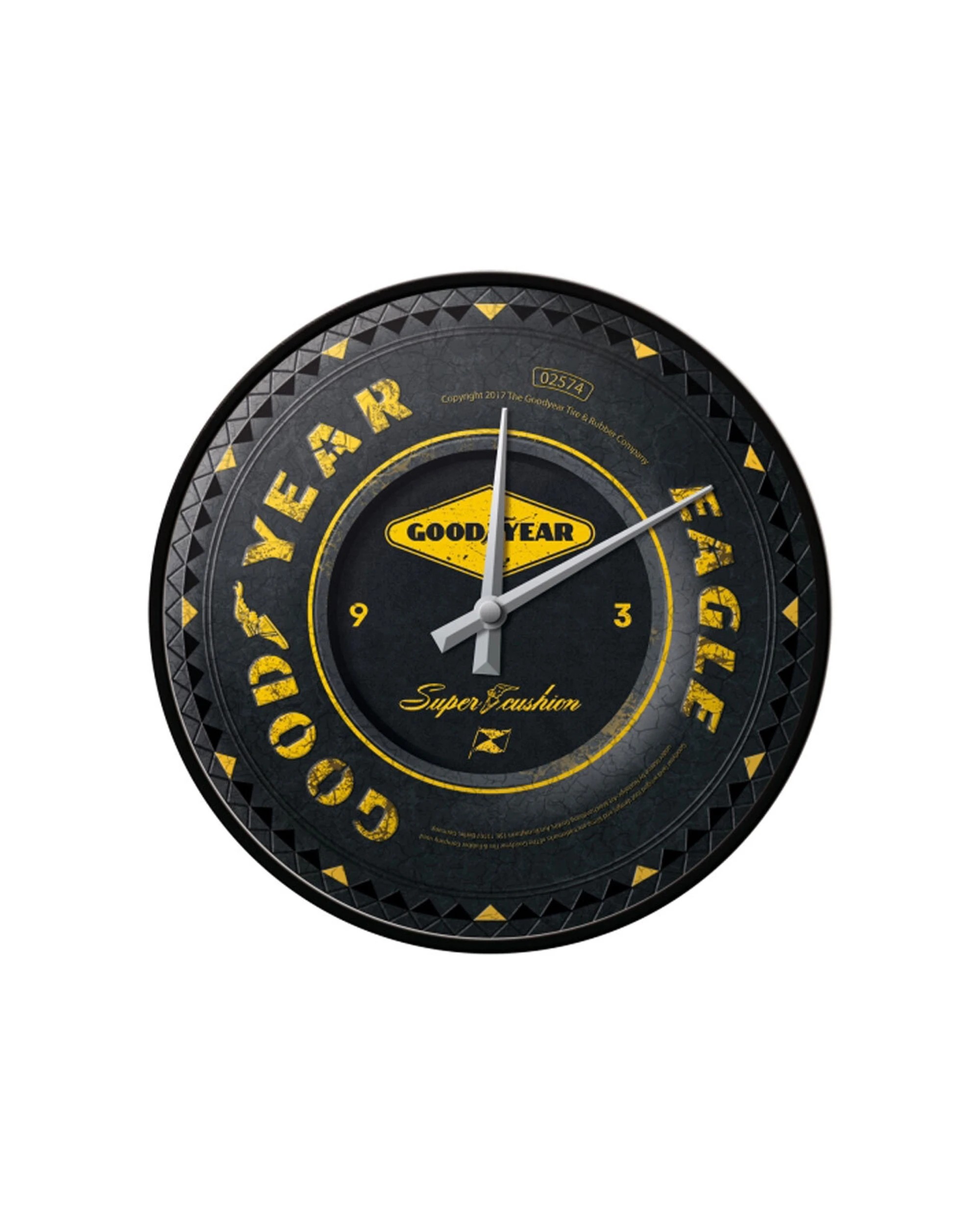 1 Nostalgic-Art Wall Clock 30cm - Official Licensed Goodyear - Black, 1 of 3