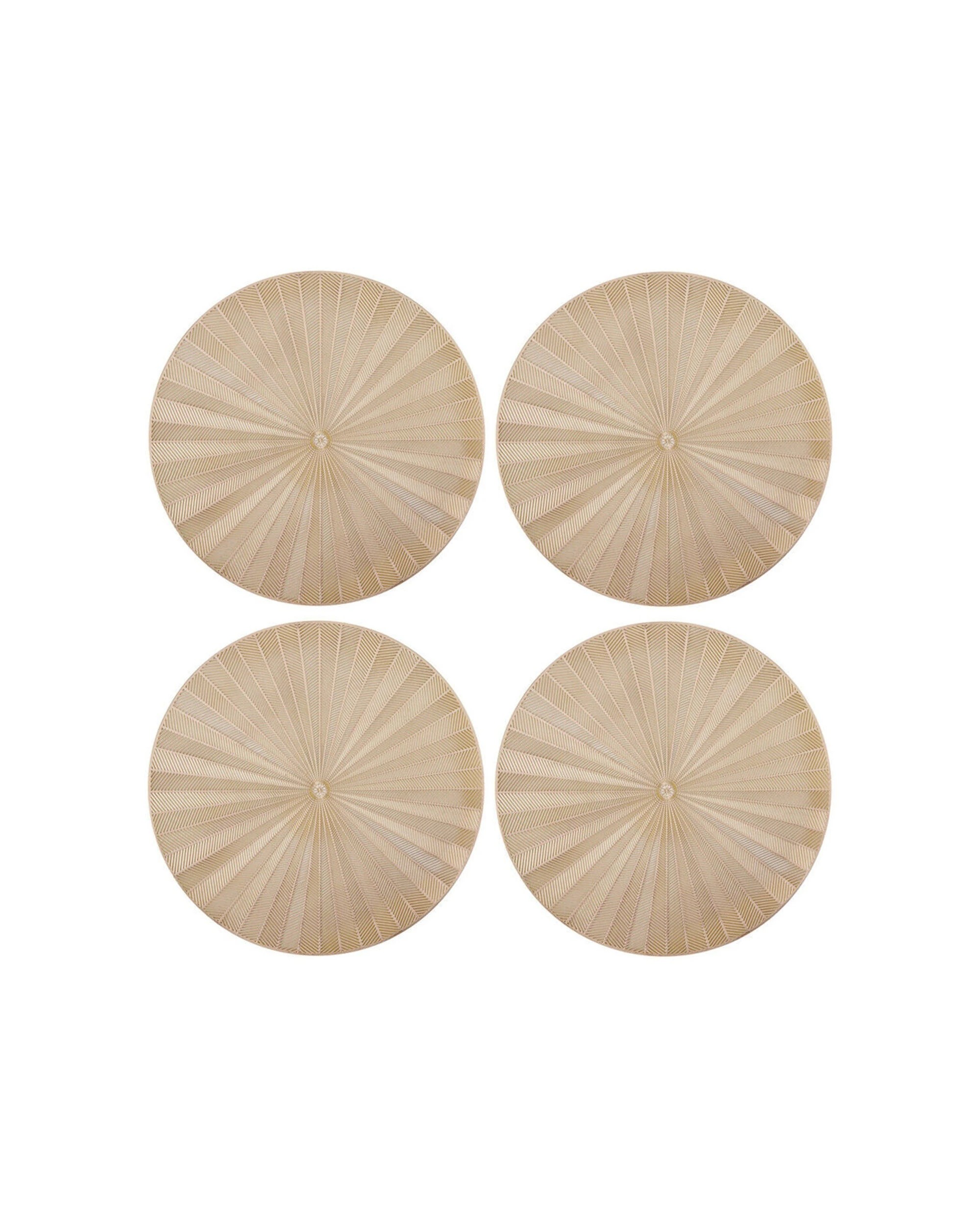 1 Mikasa 4pc Round PU Kitchen Table Placemat Set - Gold, 1 of 7