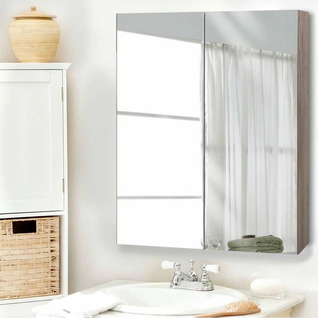 5 Cefito Bathroom Mirror Cabinet 600x720mm Oak - Natural, 5 of 5
