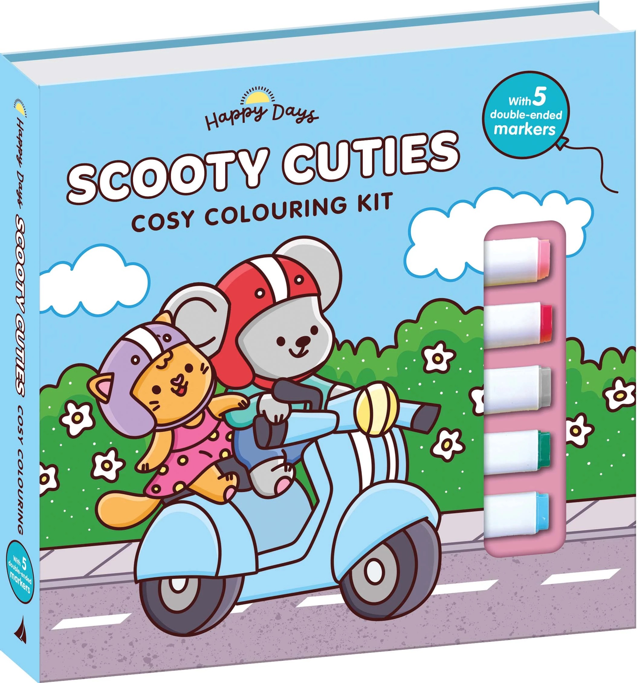 1 Happy Days: Scooty Cuties Cosy Colouring Kit by Elena Aiello - Book, 1 of 2