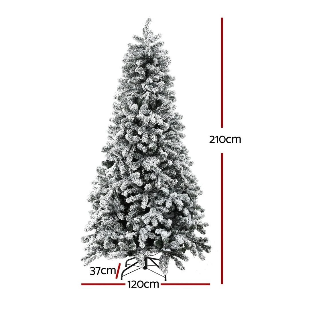 2 Jingle Jollys Christmas Tree 2.1m Snow Flocked LED Xmas Decoration 8 - White, 2 of 8