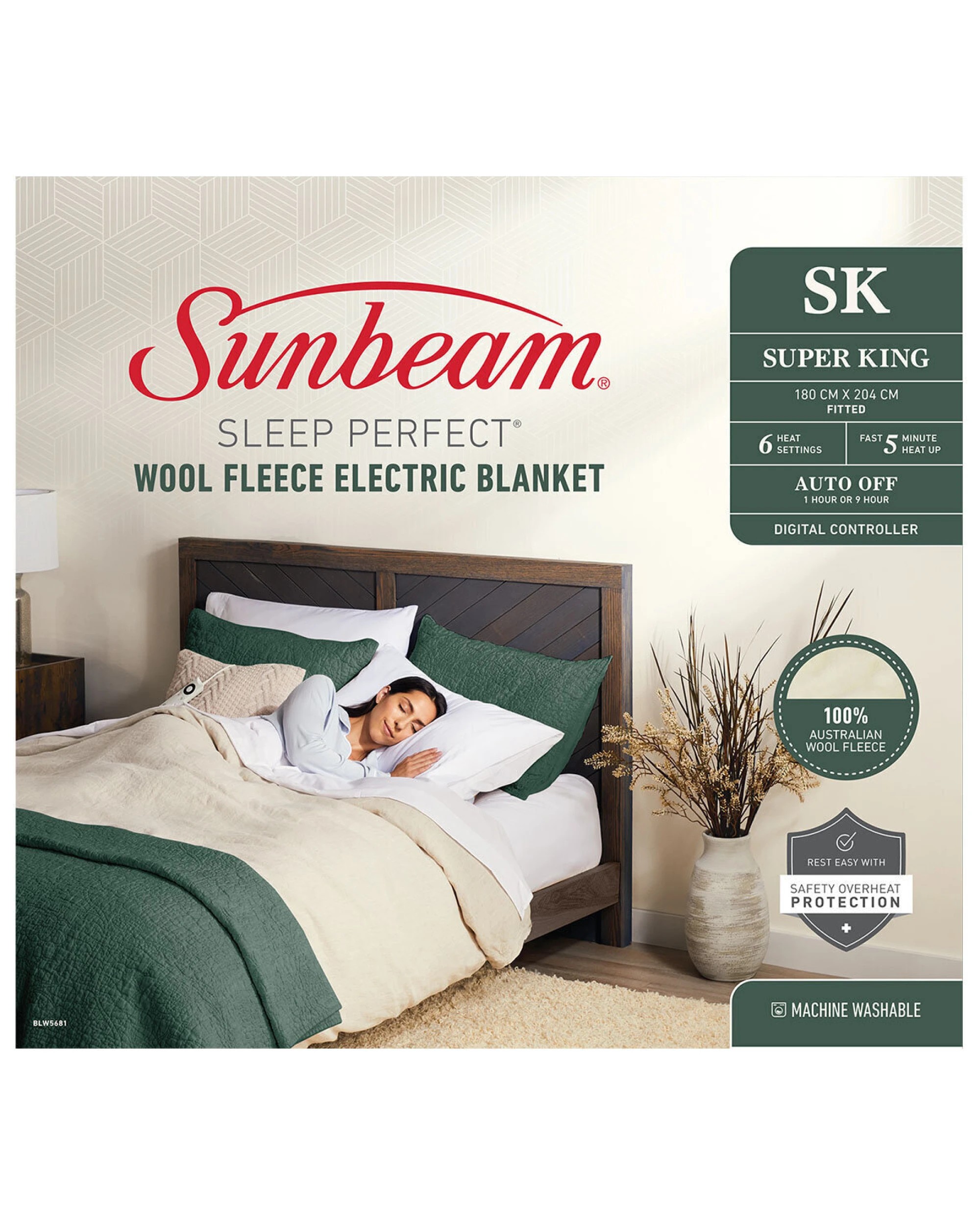 2 Sunbeam Wool Fleece Heated Blanket for Super King Bed, 2 of 7