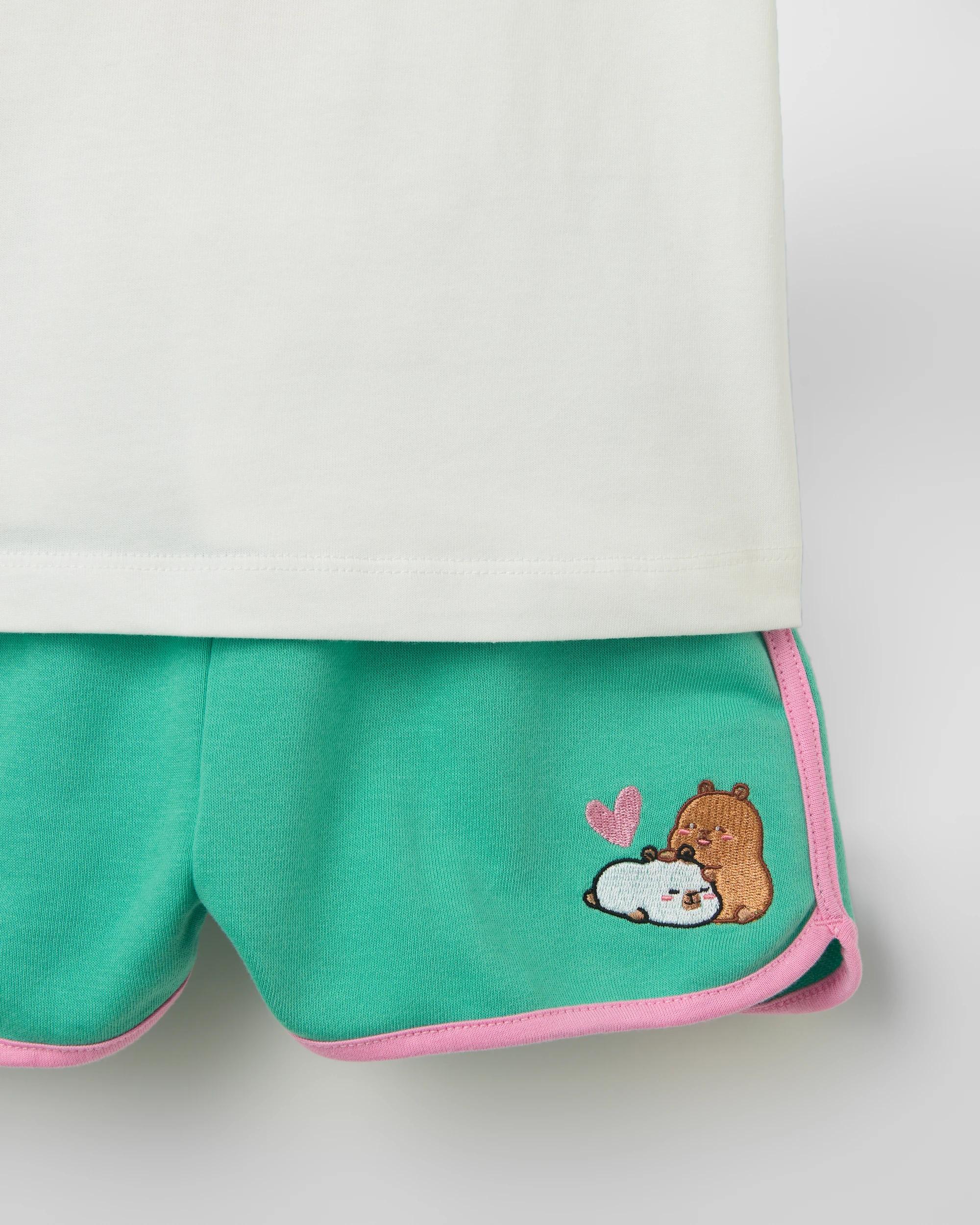 3 CapyFun Australian Cotton T-Shirt and Shorts Set GREEN CAPYFUN, 3 of 4