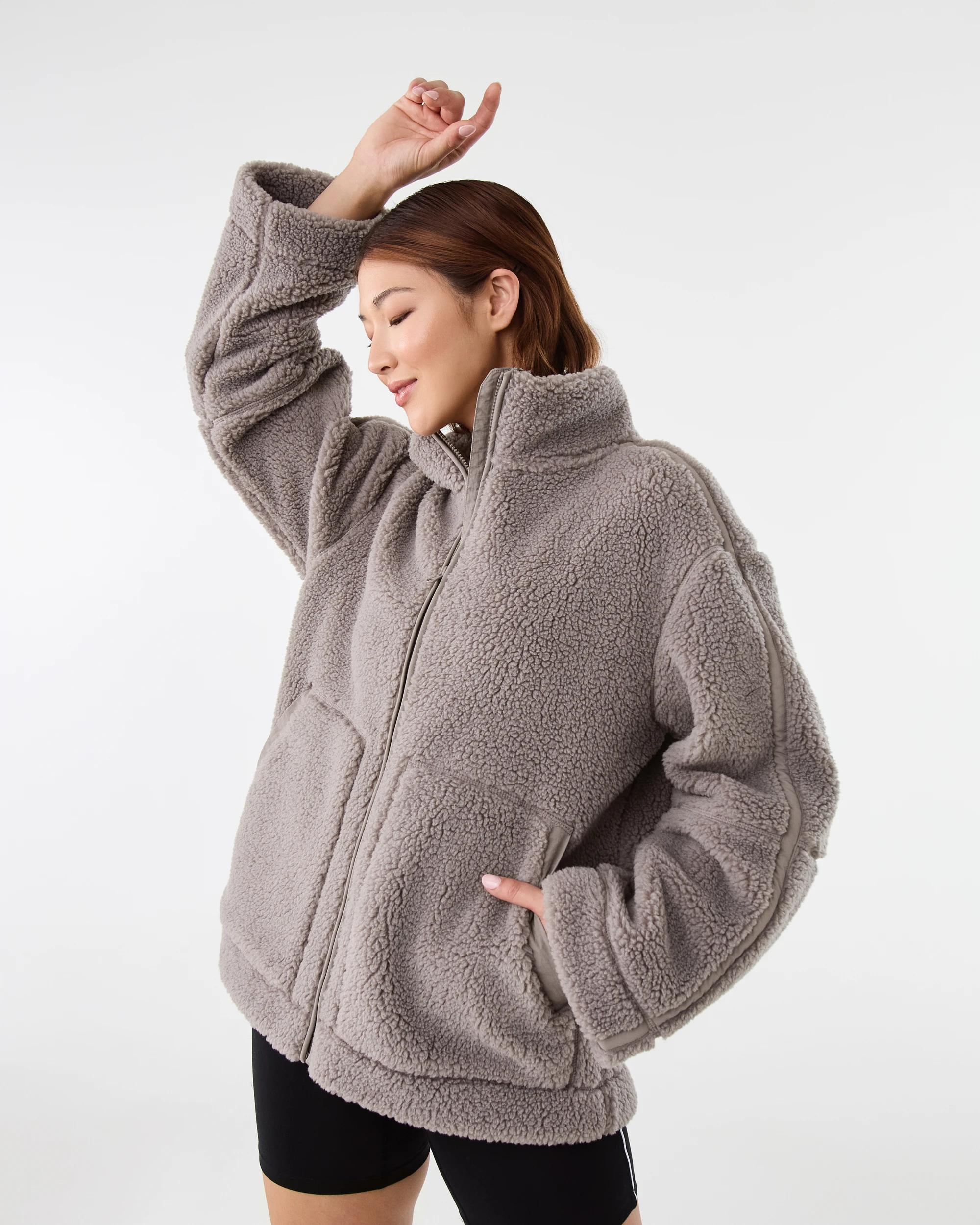 6 Active Womens Outdoor Sherpa Jacket Brn Drift, 6 of 9