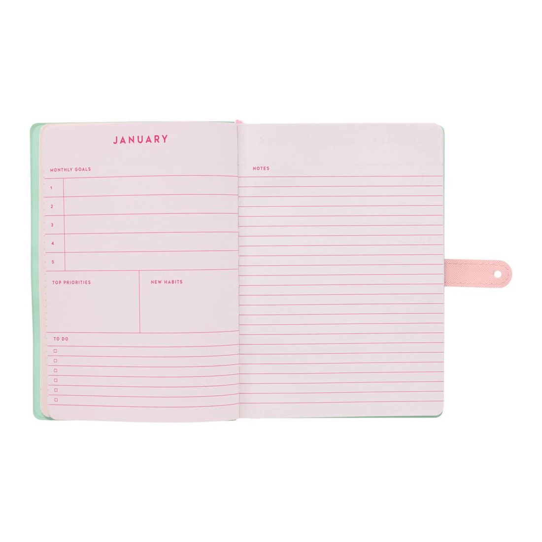 6 Otto A5 Week to View 2026 Colour Block Diary Jelly Mint, 6 of 7