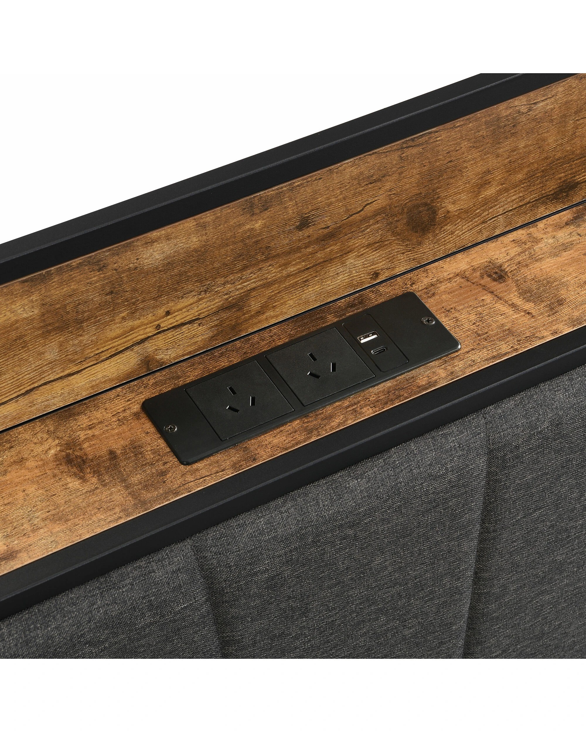 8 IHOMDEC BED04 Queen Bed Frame Charging Station 2 Drawers - Grey - Queen Bed - Grey, 8 of 10