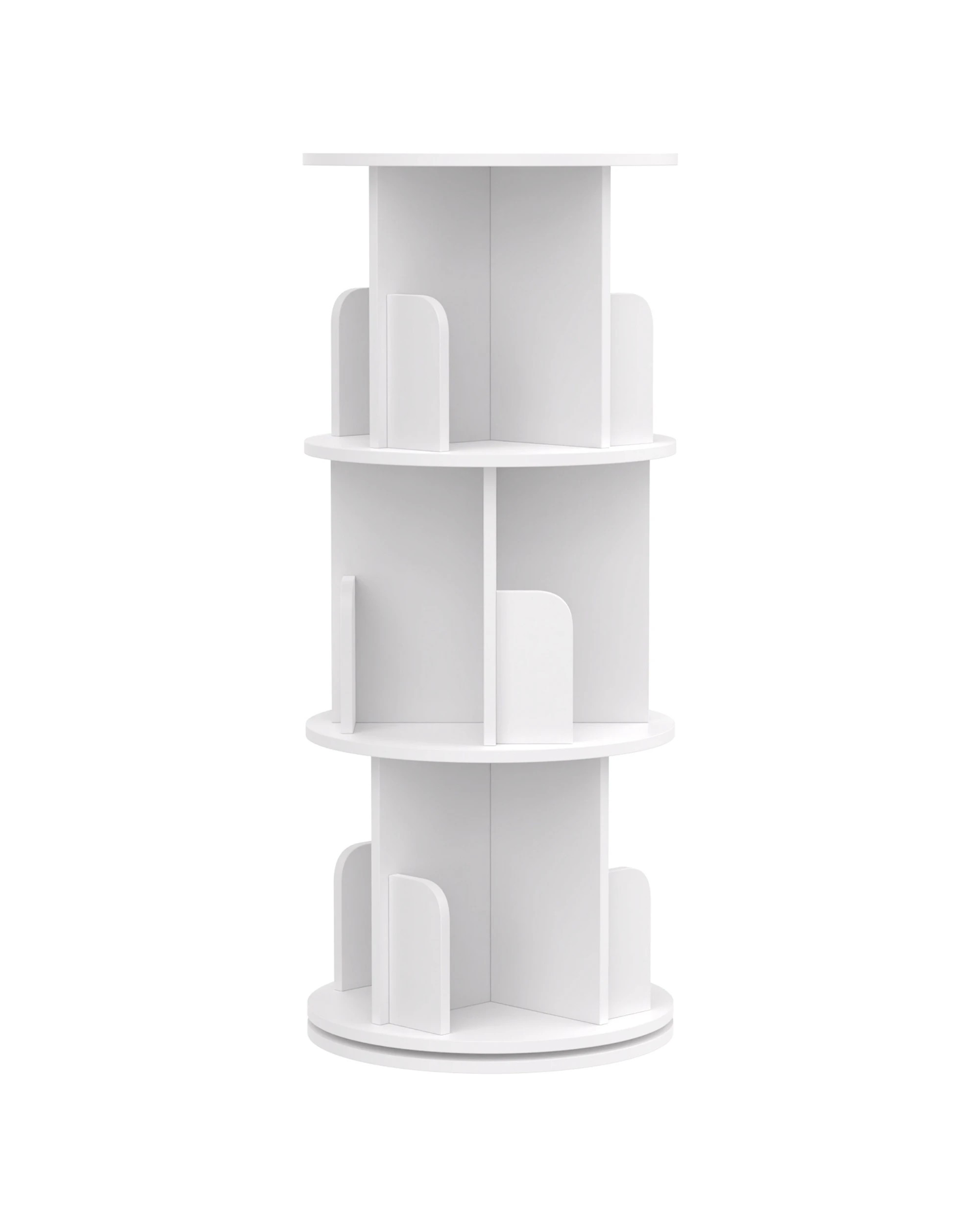 5 Advwin 3-Tier Rotating Bookshelf Corner Storage Rack Display Unit, 5 of 8