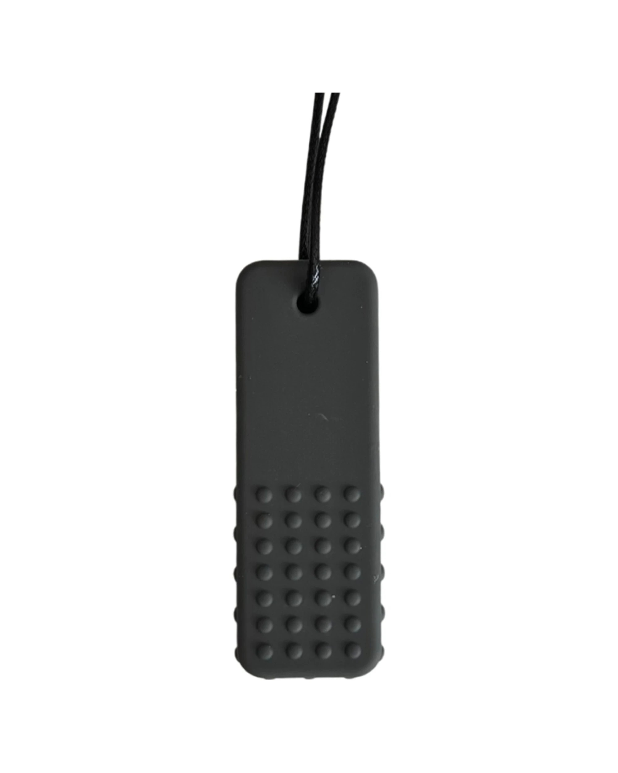 1 Jellystone Designs Kids Durable Silicone Block Sensory Pendant Chew Necklace - Grey, 1 of 1