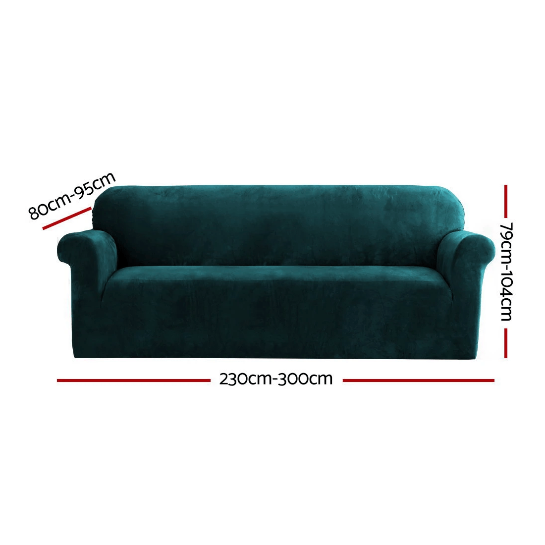 2 Artiss Sofa Cover Couch Covers 4 Seater Velvet Agate - Green, 2 of 6