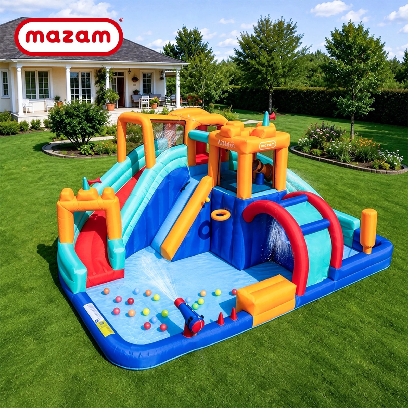 9 Airmyfun Inflatable Water Slide Park Bouncy Castle Play Centre - Multi, 9 of 9