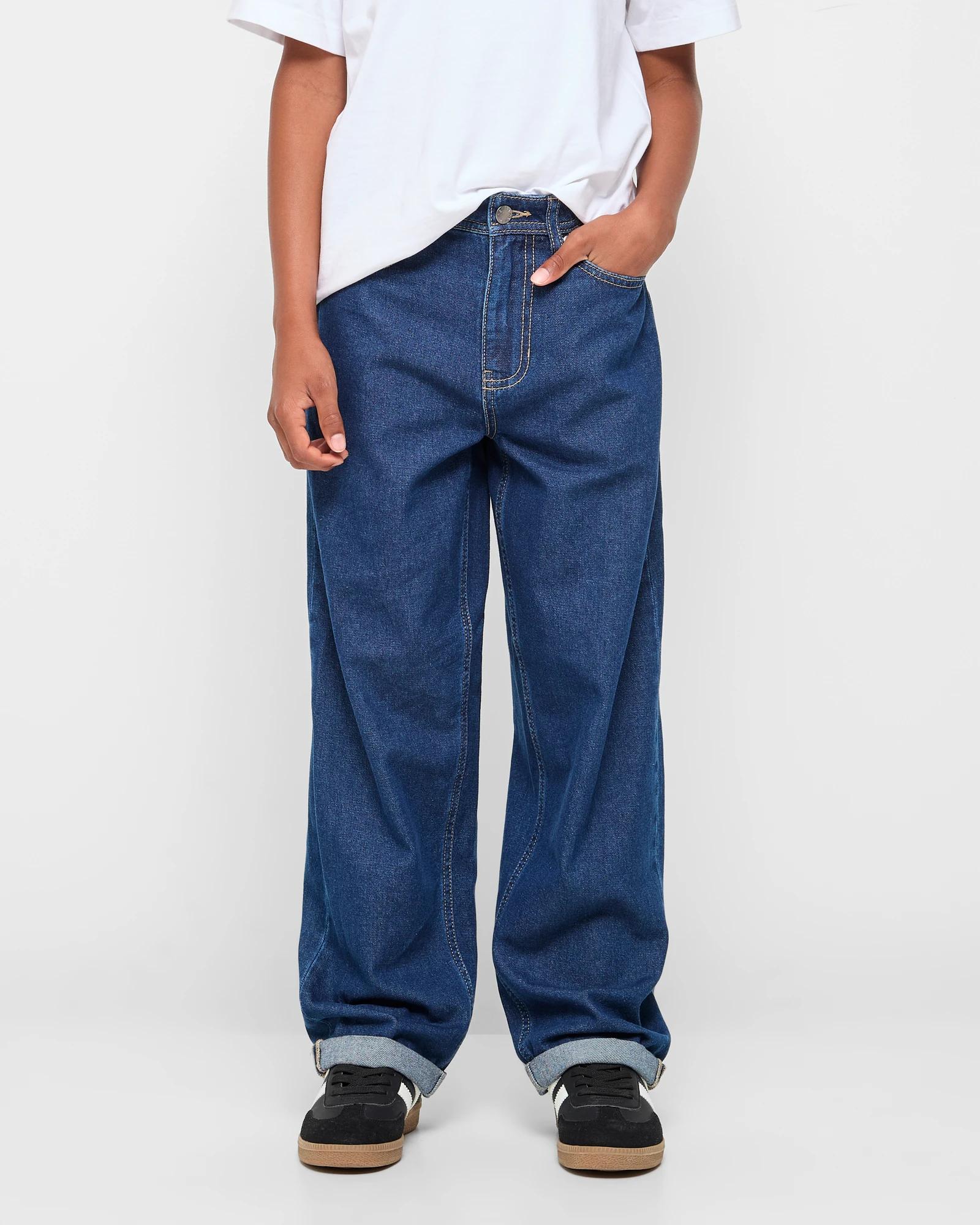 1 Target Loose Fit Denim Jeans DARK WASH, 1 of 5