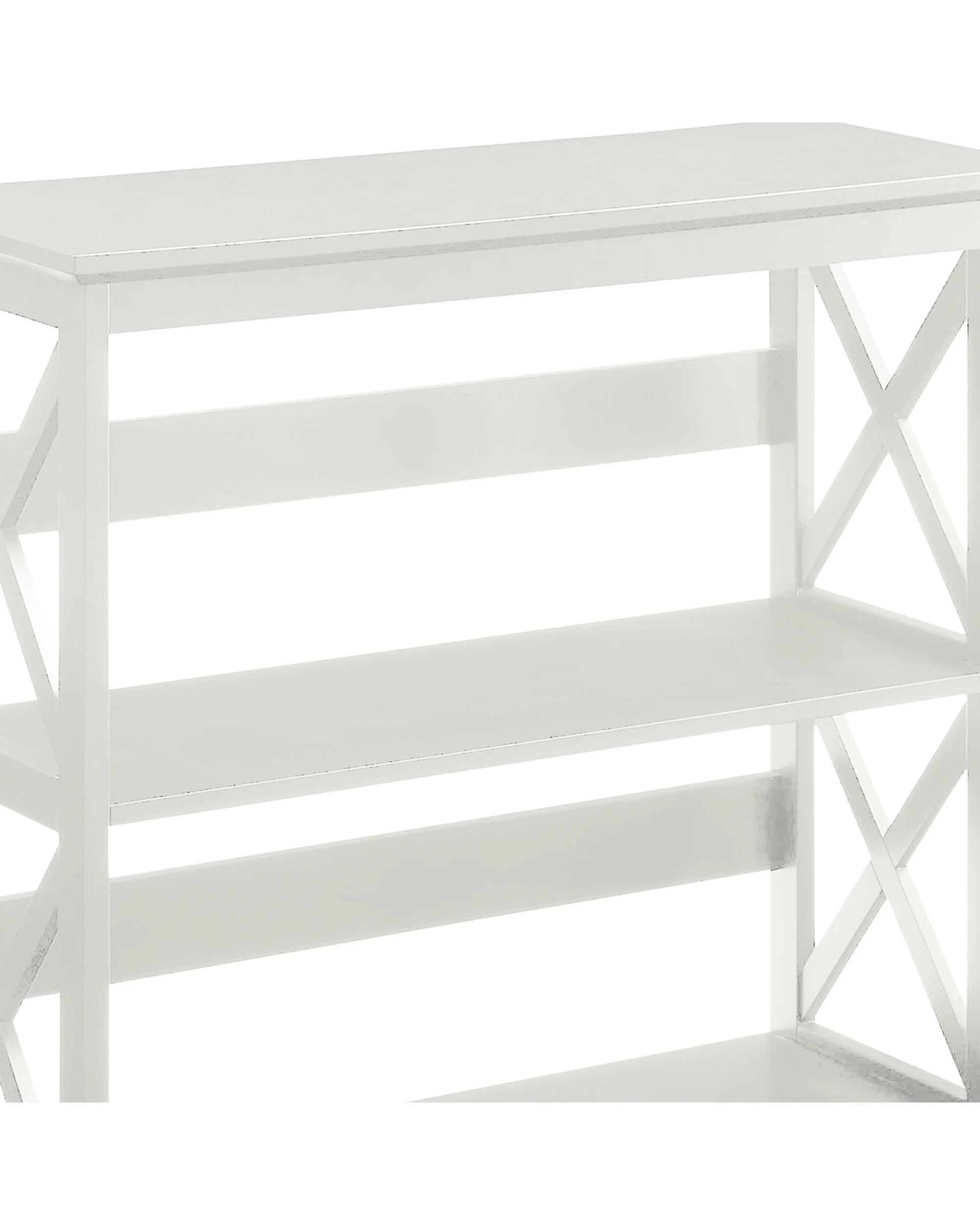 6 Sarantino Lucas 3-tier Bookshelf Display Rack In White, 6 of 10