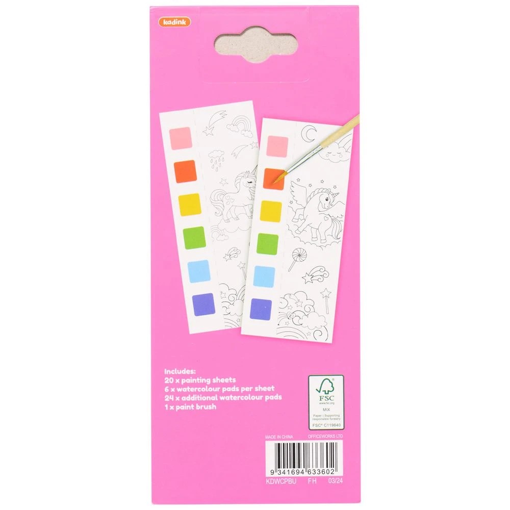 2 Kadink Water Colour Painting Book Unicorn, 2 of 6