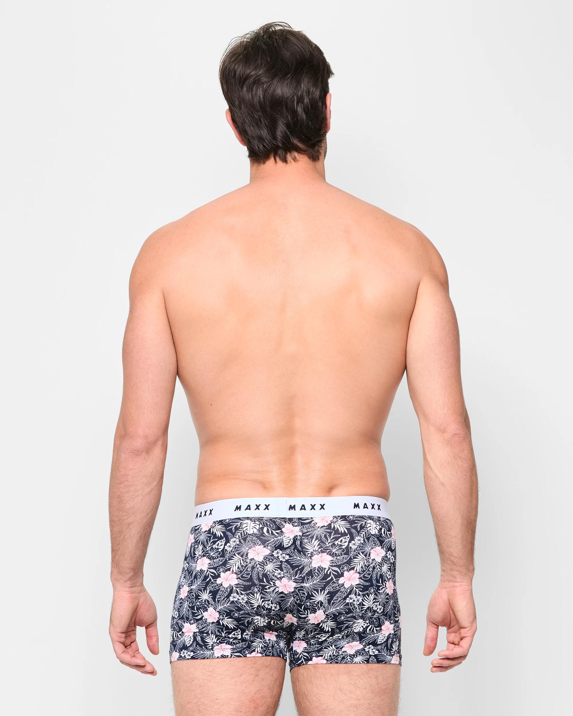 4 Mens Australian Cotton Blend Hipster Trunk 3 Pack - Maxx NAVY/RED/HIBISCUS, 4 of 4