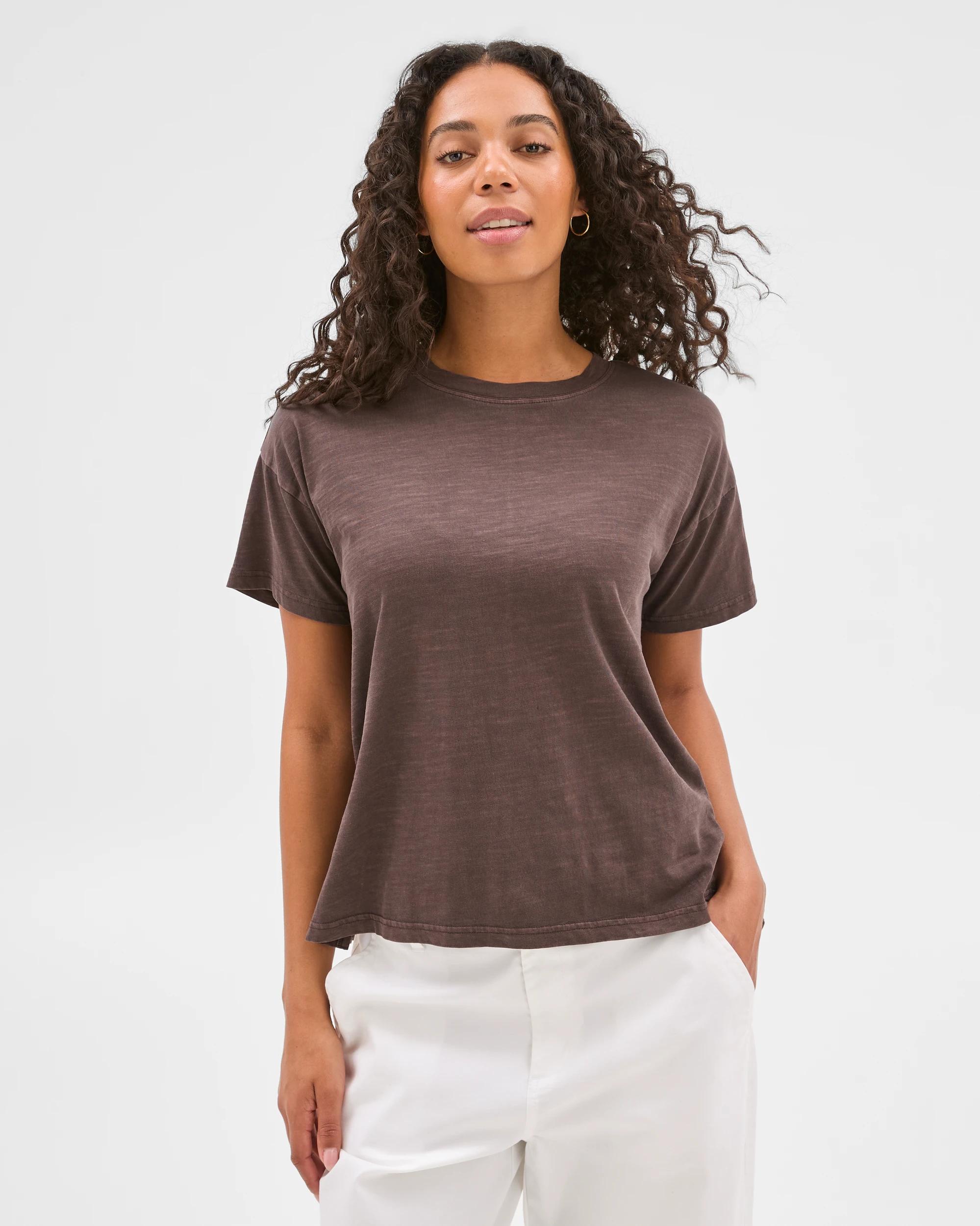 3 Target Australian Cotton Relaxed Slub T-Shirt Brunette, 3 of 6