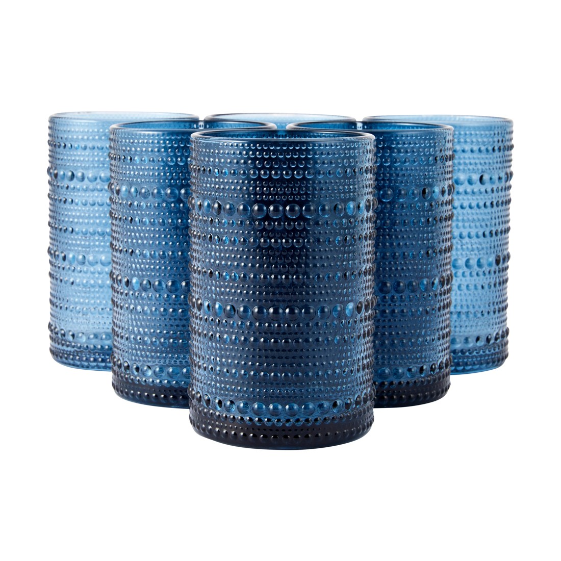 1 6 Blue Pearls Highball Glasses, 1 of 5