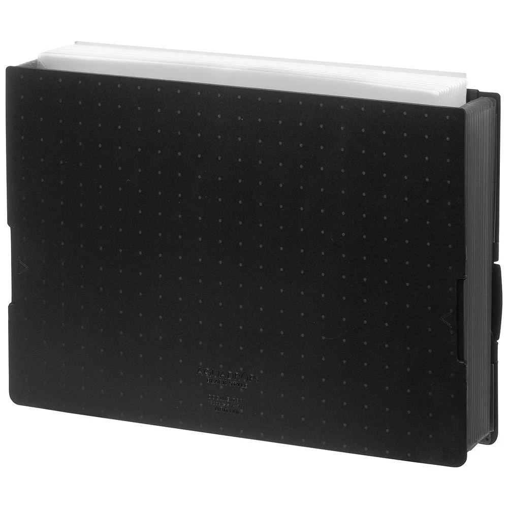 1 Aqua Drops Expanding Document Box File Black, 1 of 4