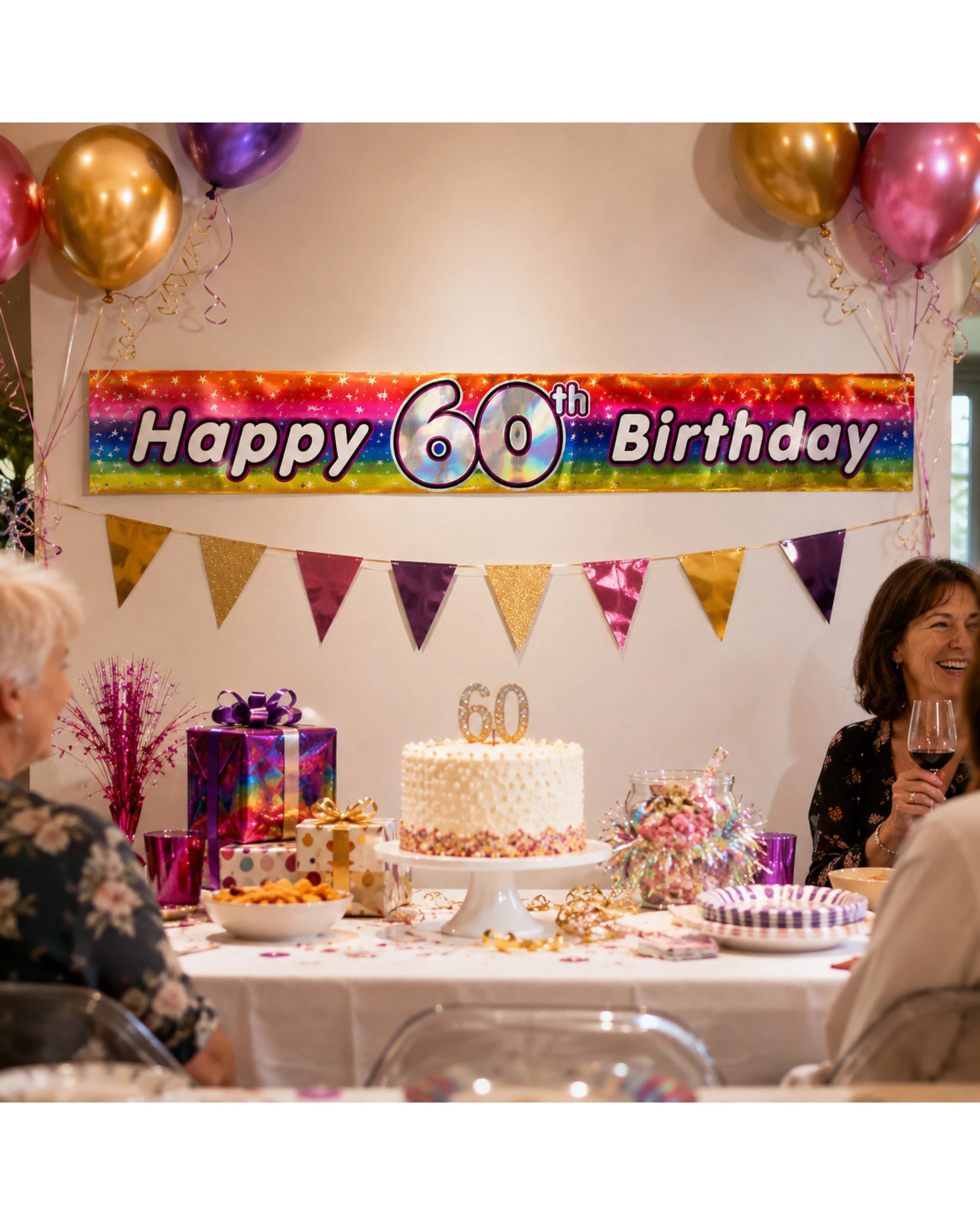2 BR Costumes Happy 60th Birthday Party Banner, 2 of 2