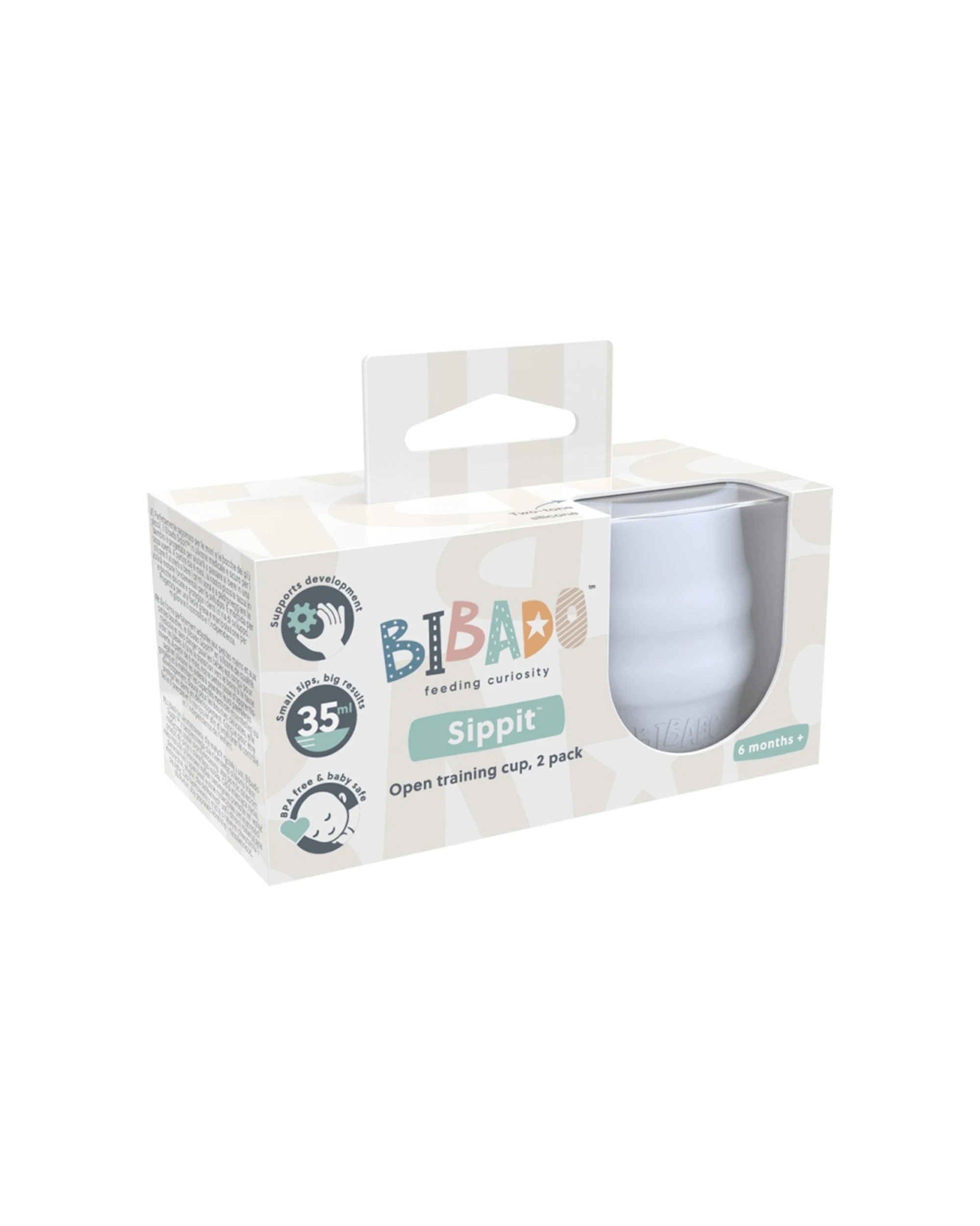 2 Bibado 2pc Sippit Cup Baby Training Drinking Cups Silicone 35ml Mist - Blue, 2 of 4