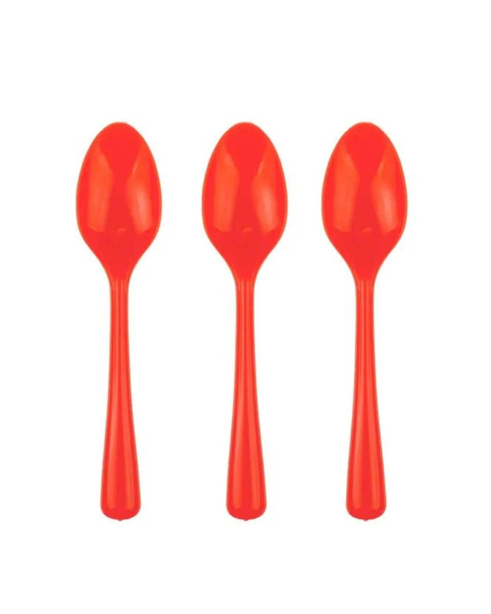 1 Alpen Reusable Plastic Spoons Pack of 20 - Orange, 1 of 3