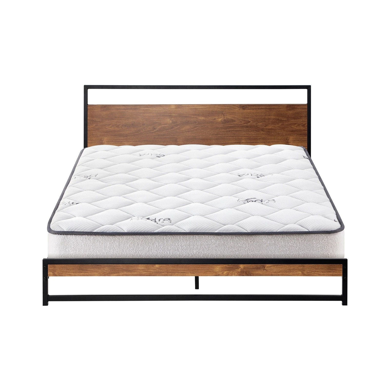 6 Oikiture Metal Bed Frame King Size Beds Platform With Mattress
 - Black, 6 of 7