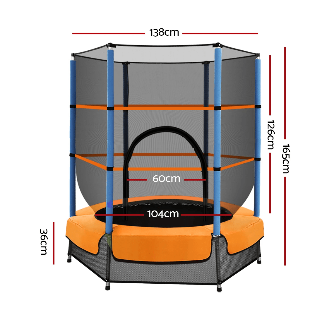 2 Everfit 4.5FT Trampoline for Kids w/ Enclosure Safety Net Rebounder Gift - Multi, 2 of 7