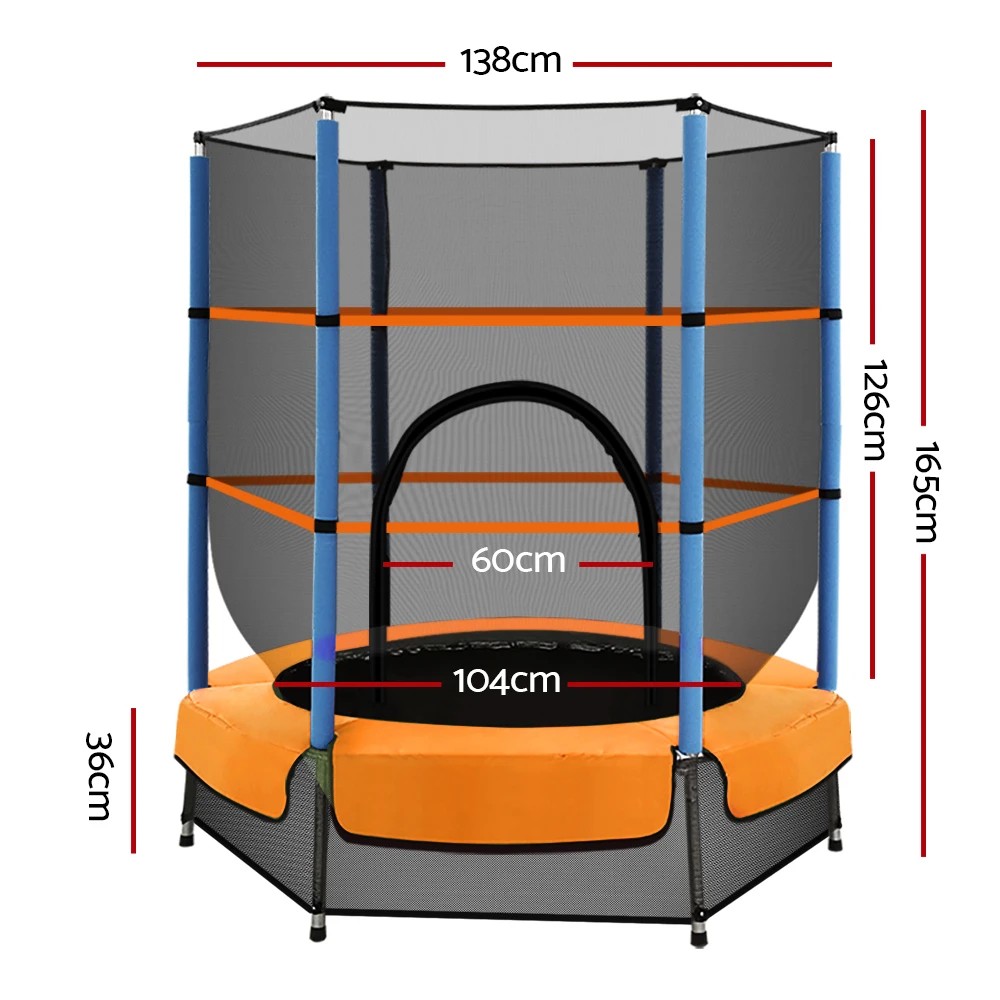 2 Everfit 4.5FT Trampoline for Kids w/ Enclosure Safety Net Rebounder Gift - Multi, 2 of 7