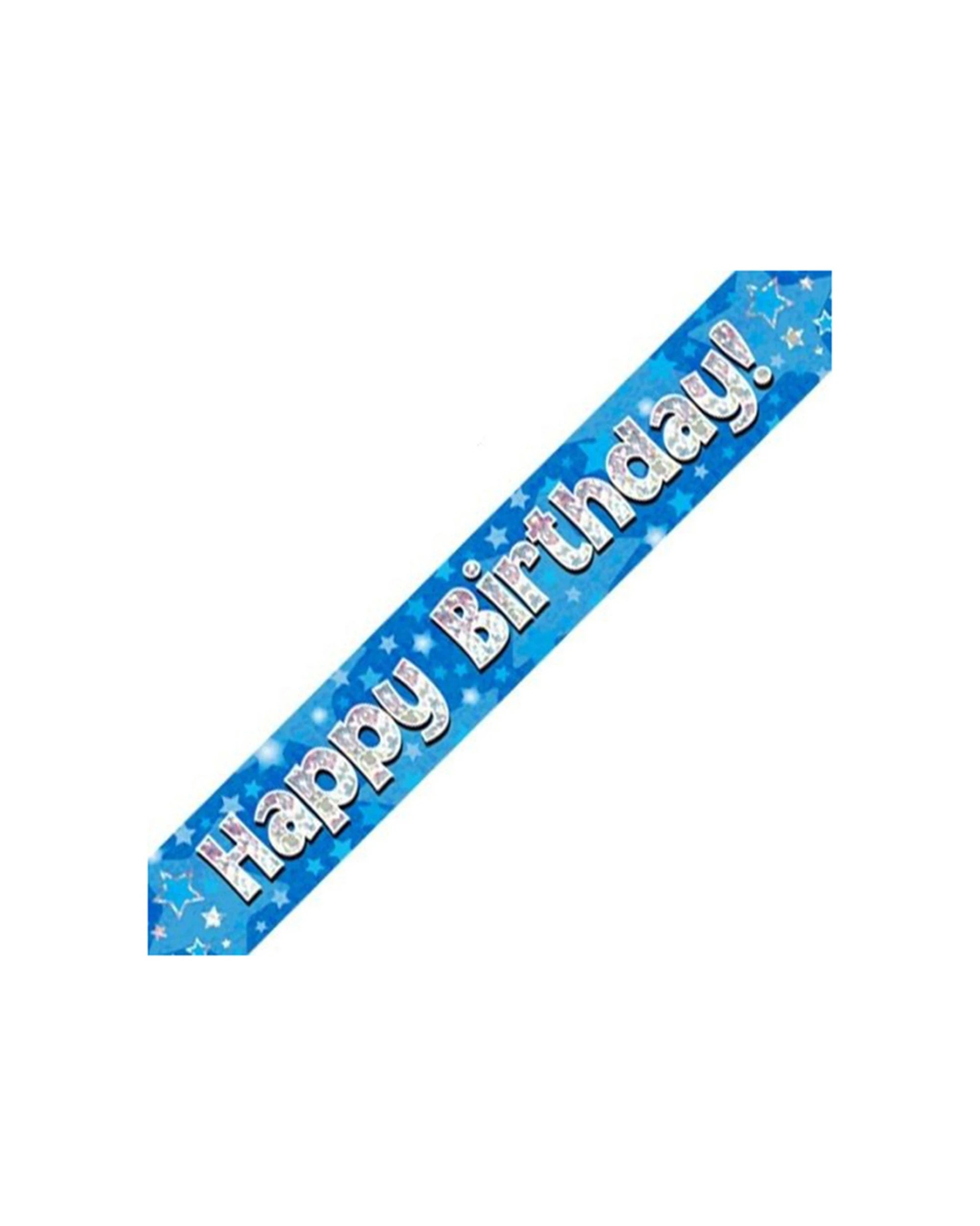 1 Alpen Holographic Banner Decoration Accessory Happy Birthday 2.7m - Blue, 1 of 1