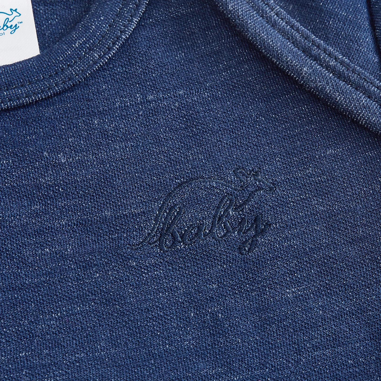 5 Merino Baby Australian Merino Wool Merino Short Sleeve Bodysuit-Navy Marle NAVY MARLE, 5 of 7
