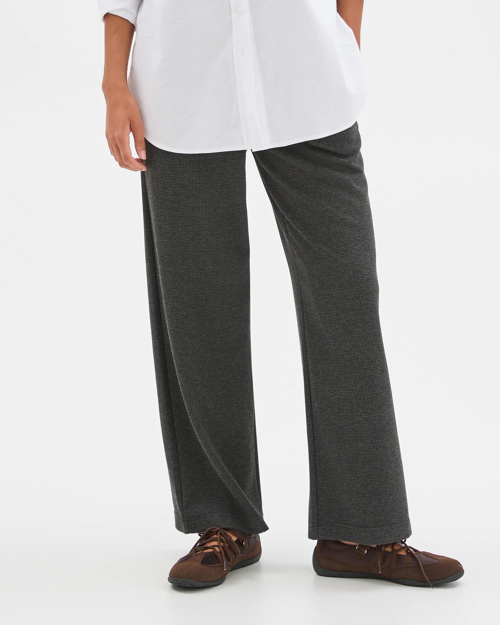 4 Target Woman Wide Leg Check Jogger Pants CHARCOAL, 4 of 6