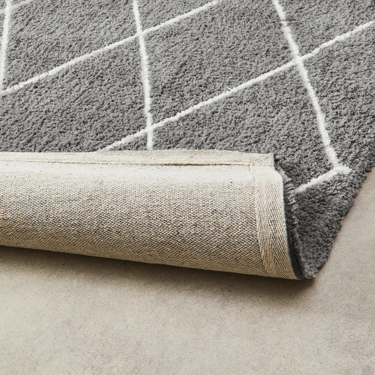 3 Trellis Shag Rug - Grey, Medium - 180cm x 133cm, 3 of 7