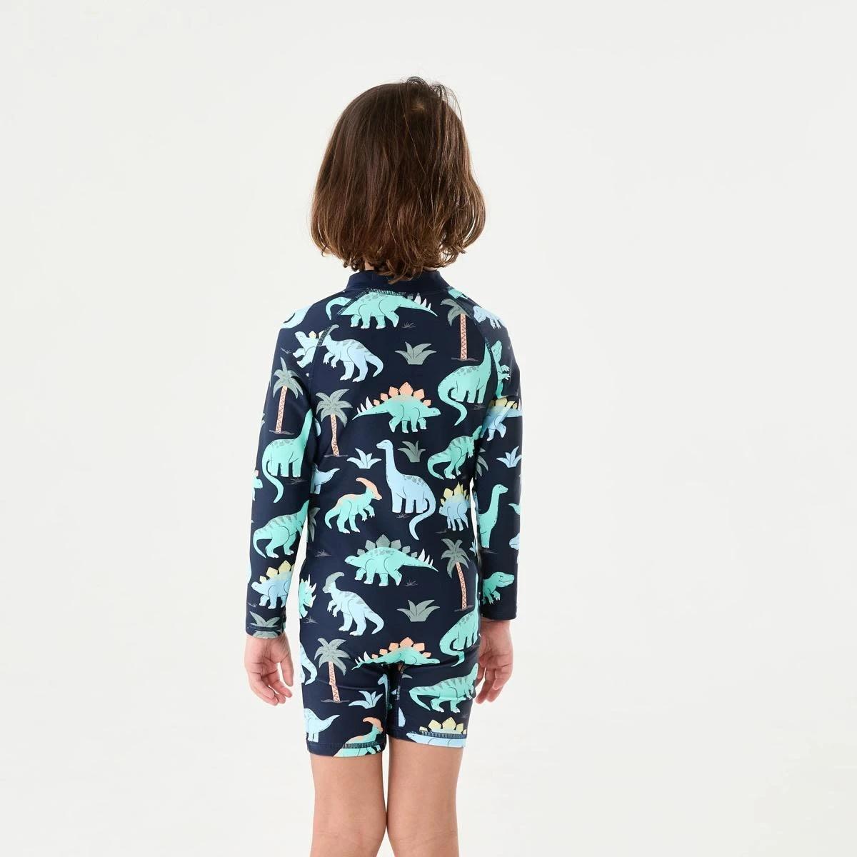 2 Long Sleeve Swimsuit DINO SCRIBBLE DRESS BLUE, 2 of 7