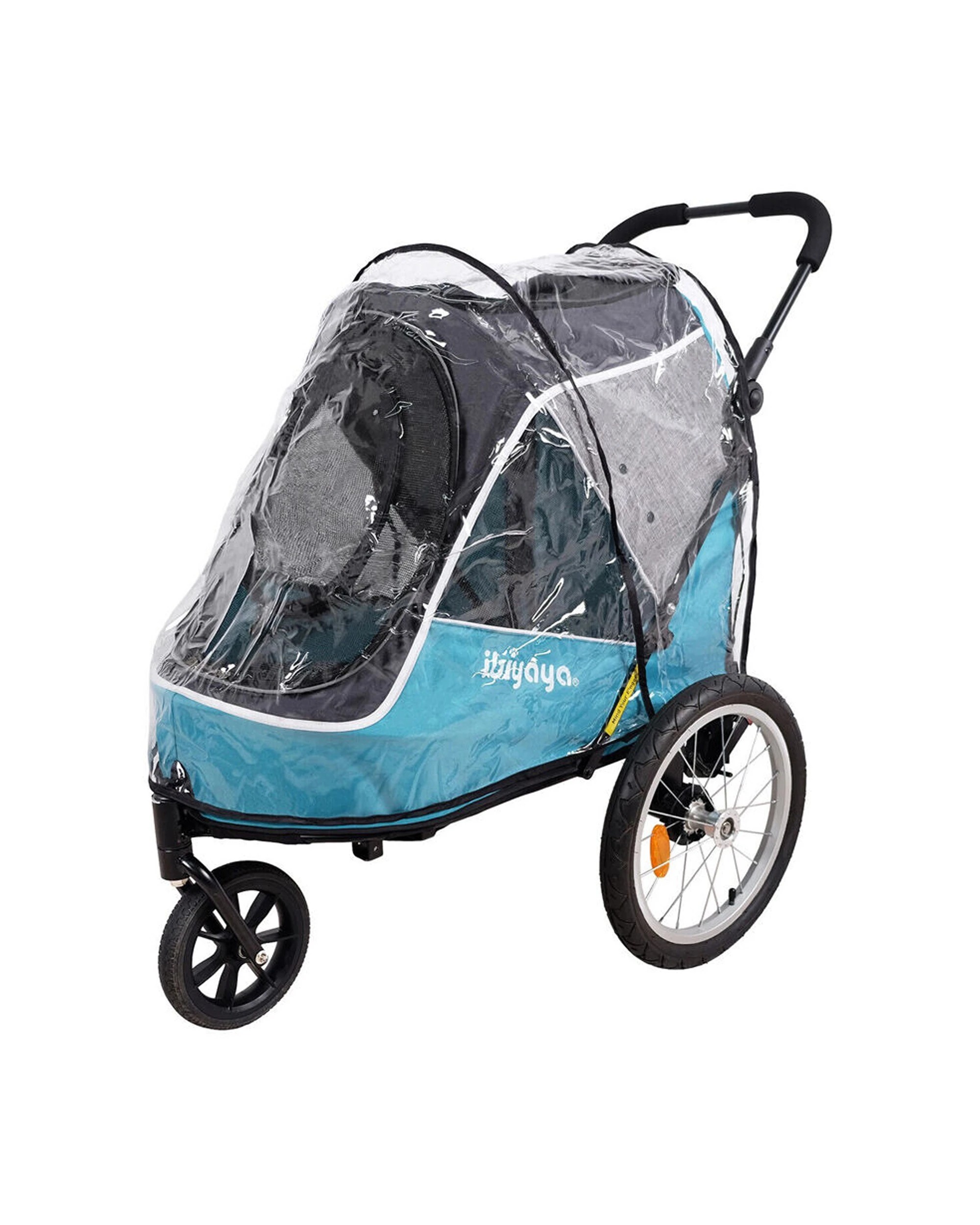 2 Ibiyaya Waterproof Raincover For Happy Pet Stroller Pram FS2080 Series PVC - Plain, 2 of 2