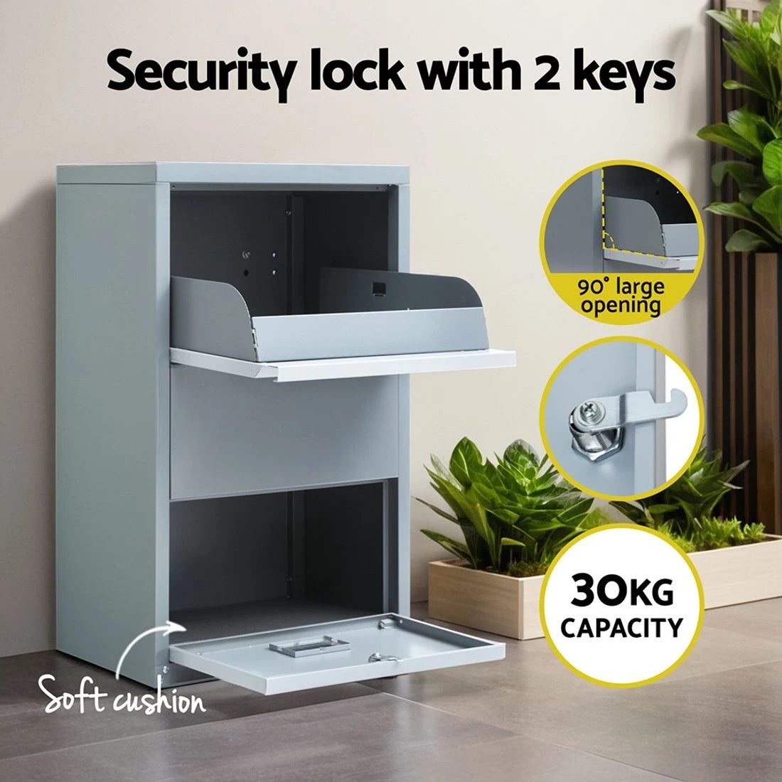 7 Gardeon Parcel Letterbox Drop Box Package - Grey, 7 of 7