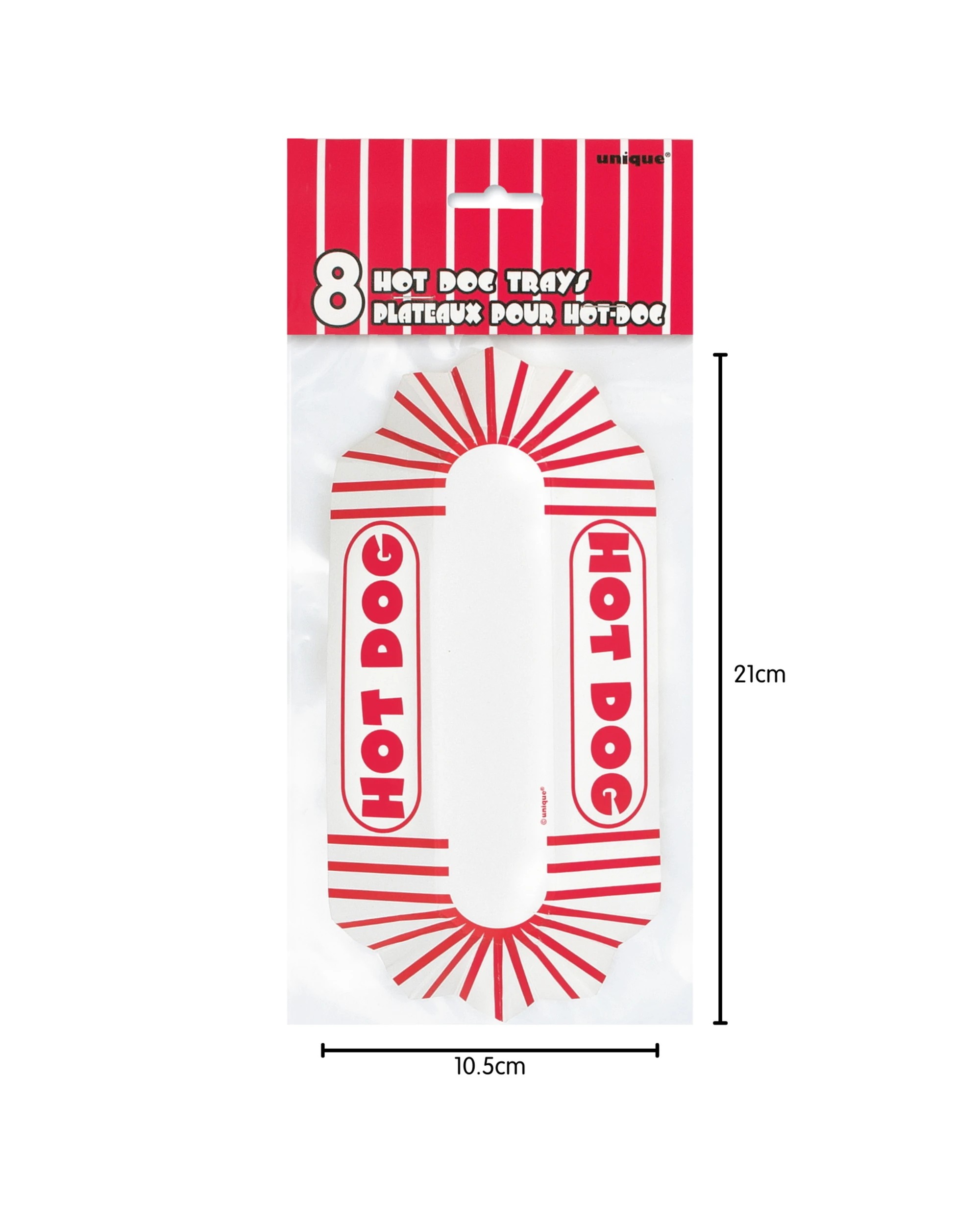 3 Unique Cardboard Hotdog Trays 21cm x 10.5cm Pack of 8, 3 of 3