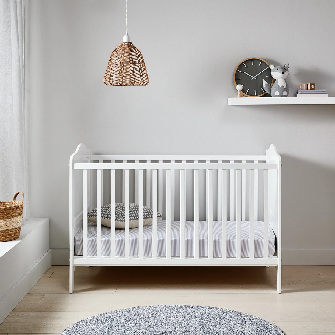 5 2-in-1 Wooden Cot - White, 5 of 11