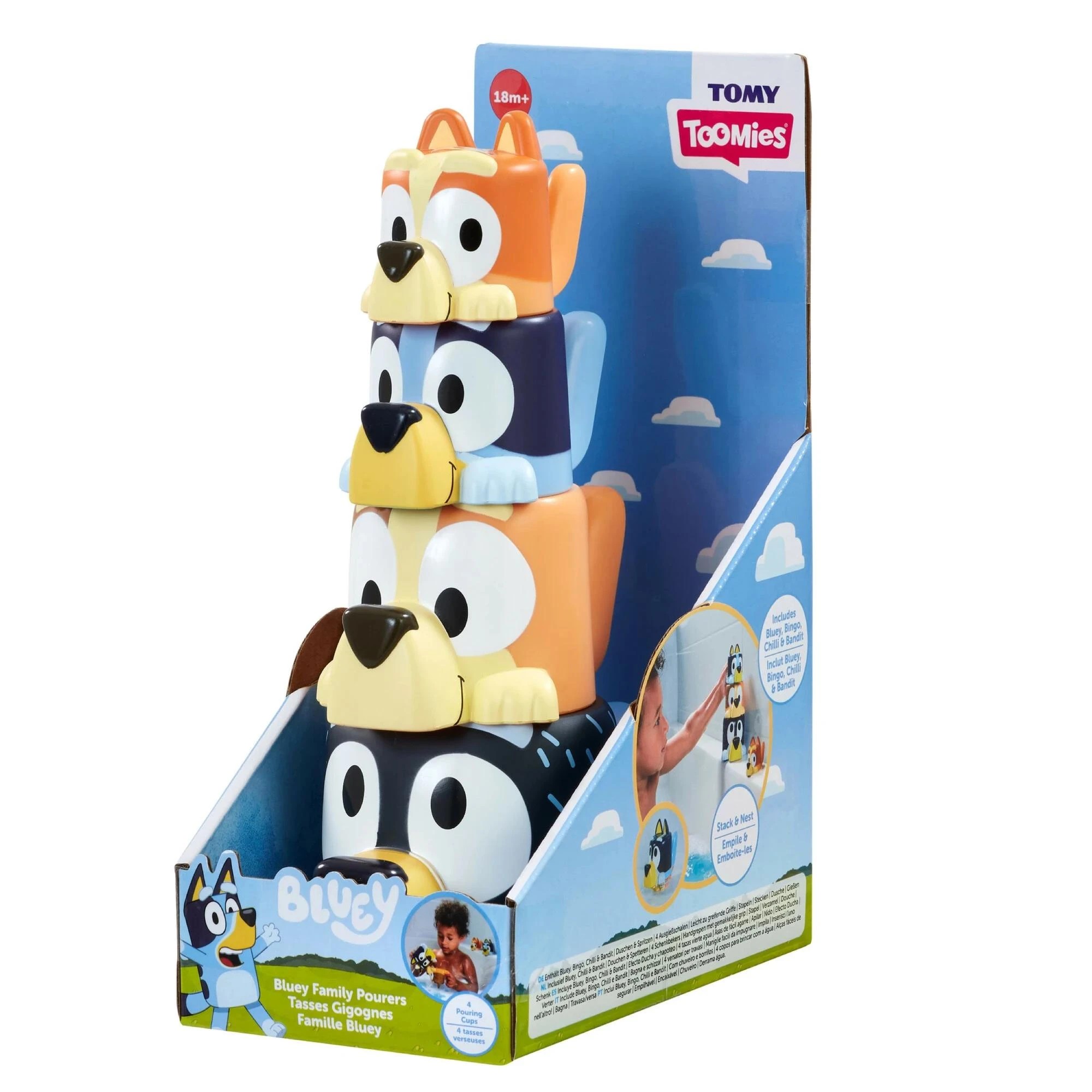 1 Bluey Family Stack & Pour Bath Toy - Multi, 1 of 9