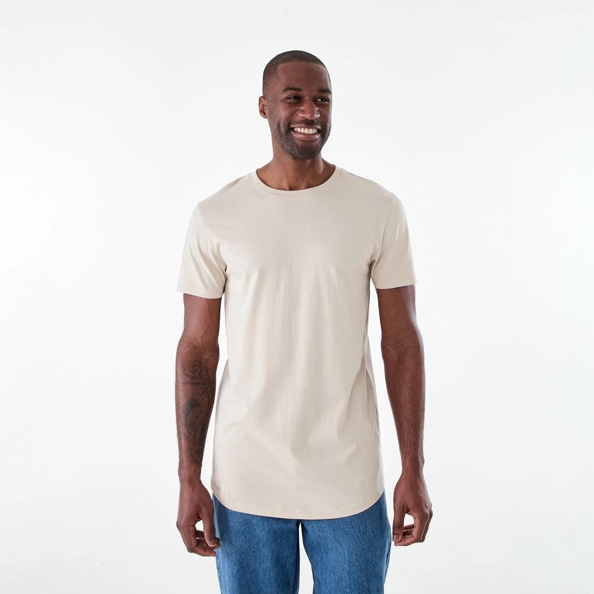 1 Australian Grown Cotton Longline T-shirt NEUTRAL, 1 of 6