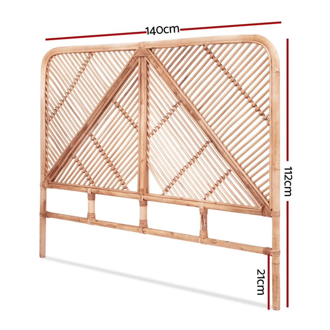 2 Artiss Bed Headboard Double Bedhead Rattan - Brown, 2 of 7