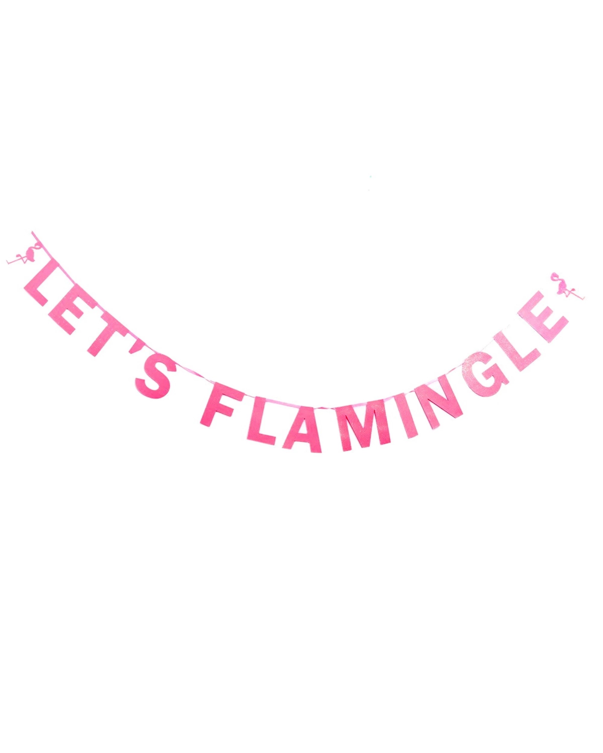 1 Party Maker Pink Glitter Let's Flamingle Letter Banner, 1 of 3