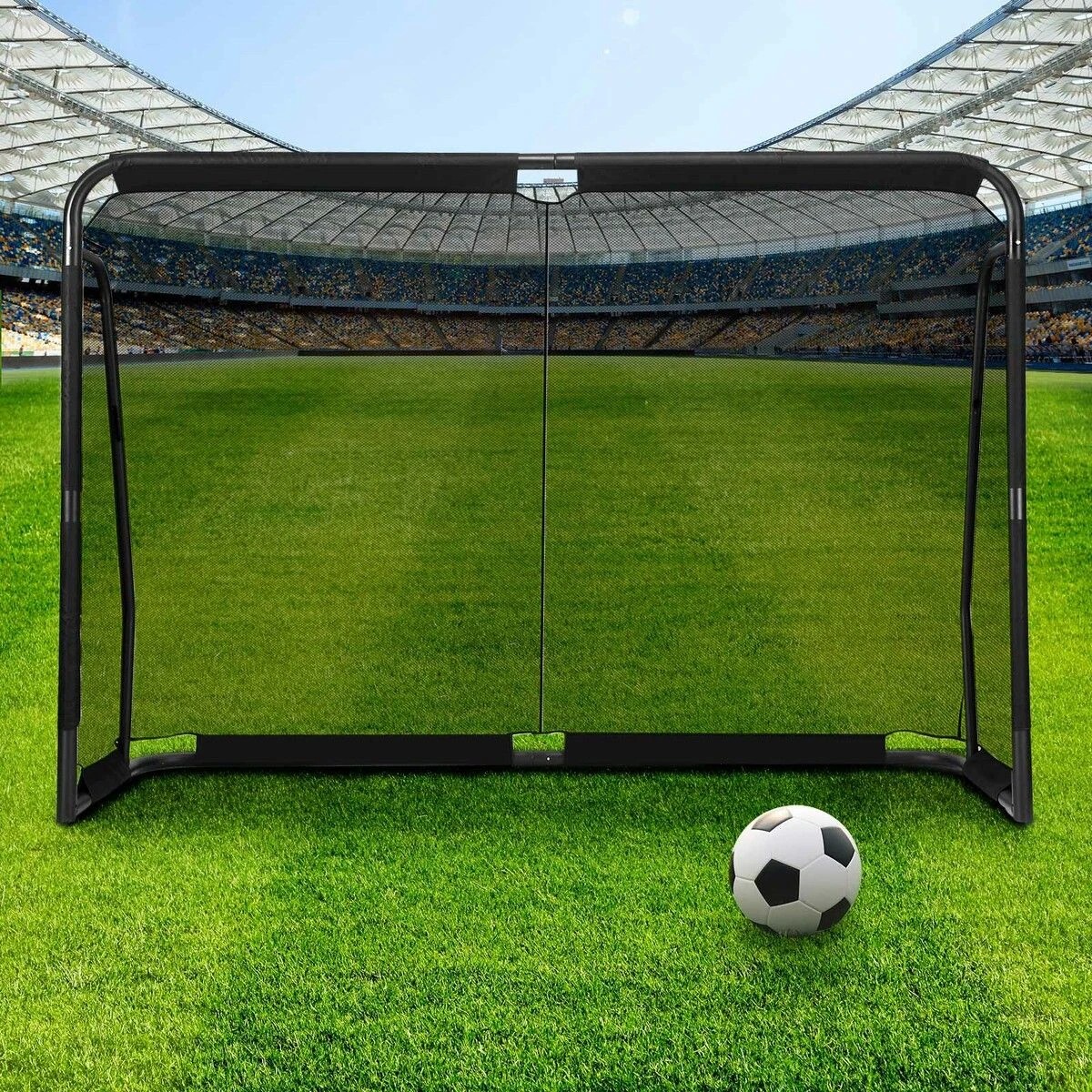 2 Ausway Soccer Football Net Set Metal Frame Goal Aluminium Backyard, 2 of 6