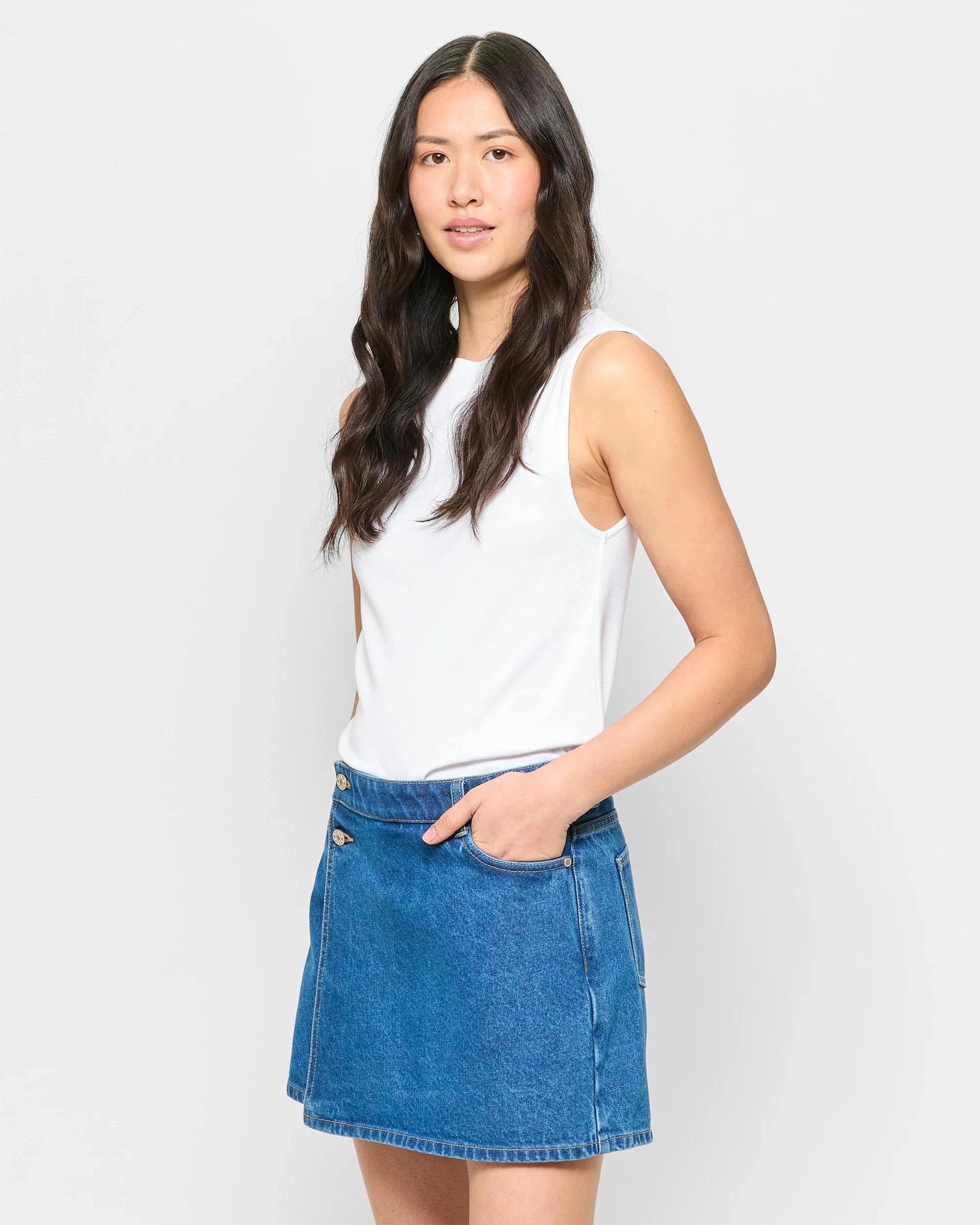 3 Target Denim Skort MEDITERRANEAN BLUE, 3 of 5