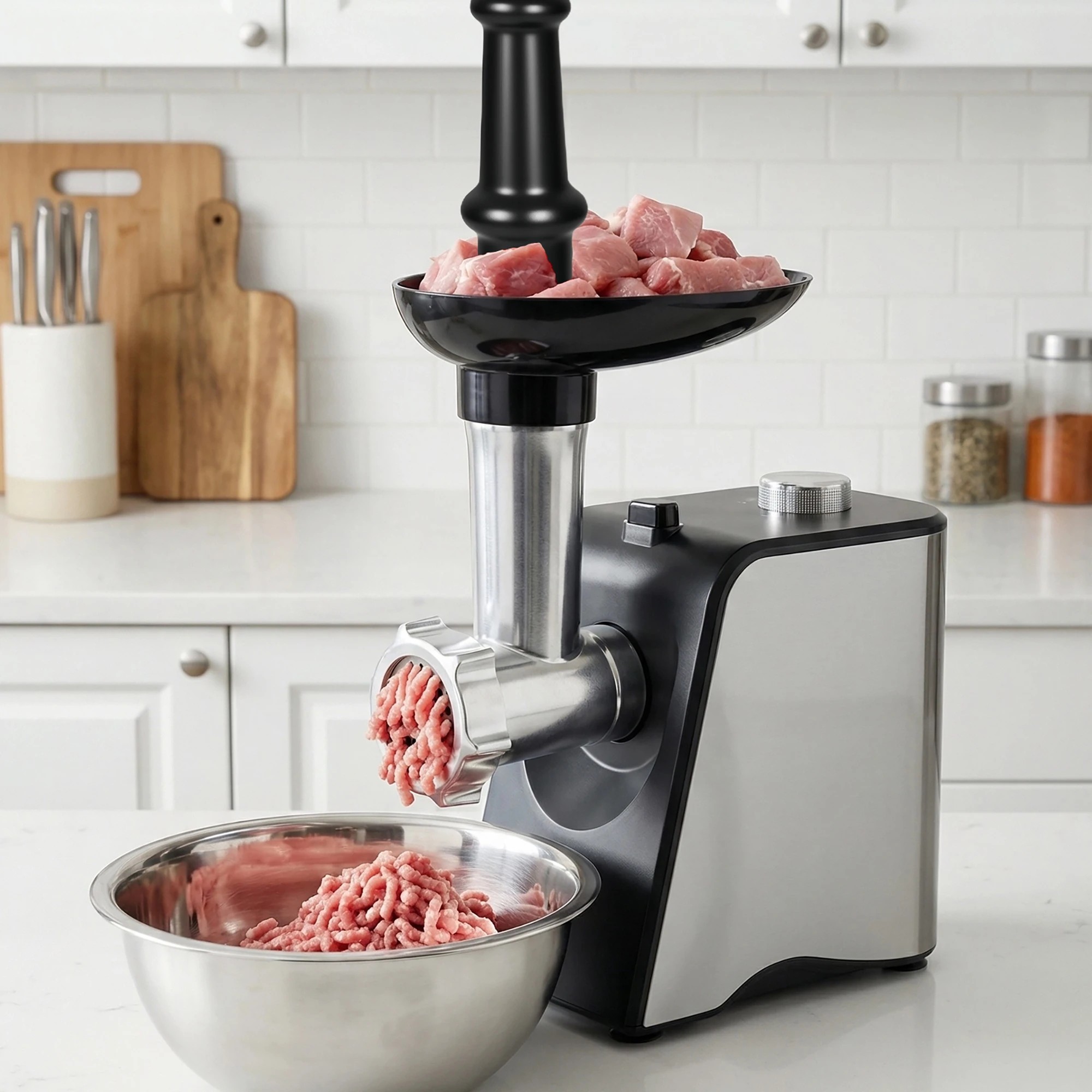 8 Spector Meat Mincer Electric Grinder 2800W Max With Plates Kitchen Silver, 8 of 9