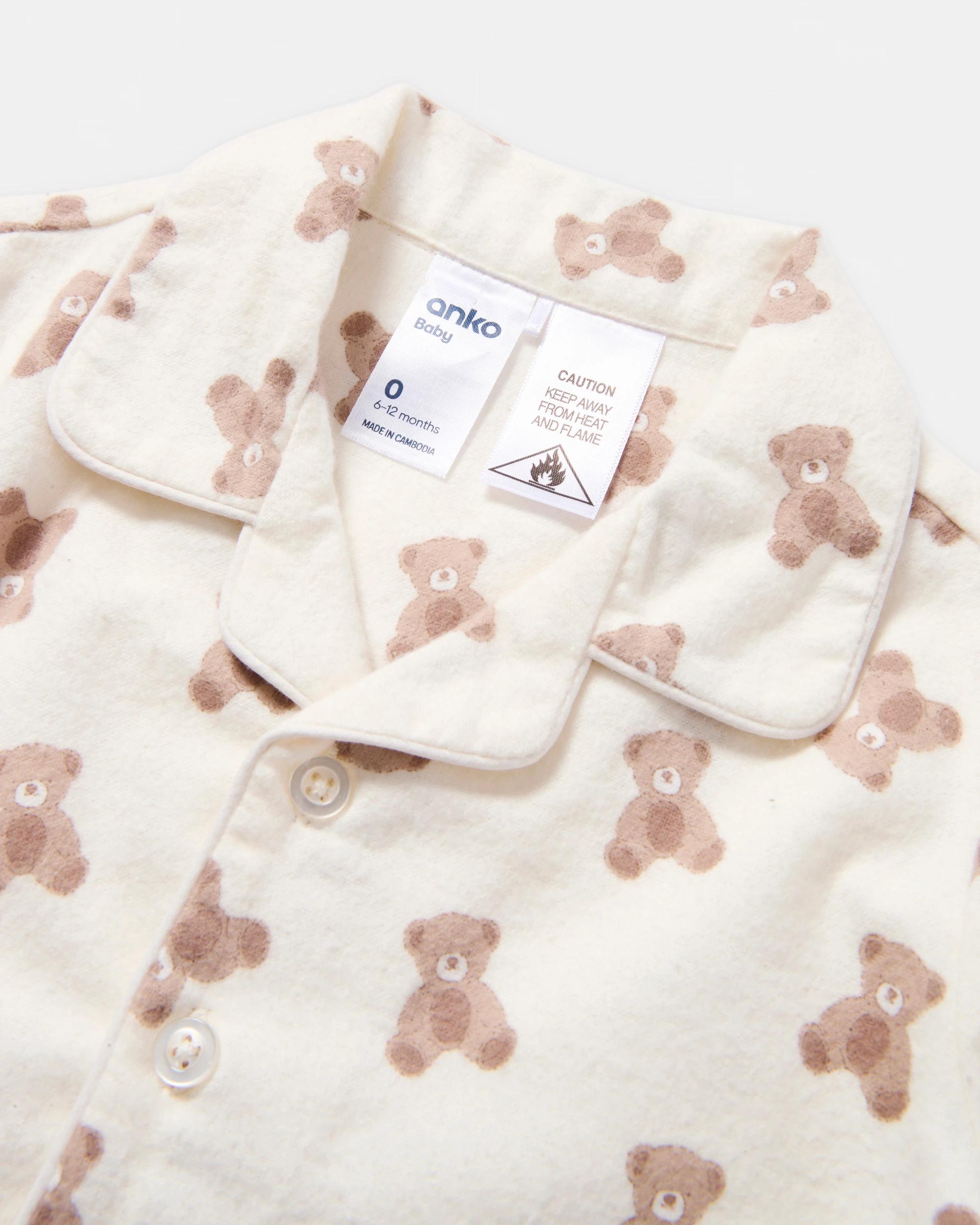 3 Cotton Flannelette Pyjama Set Bge Bear, 3 of 5